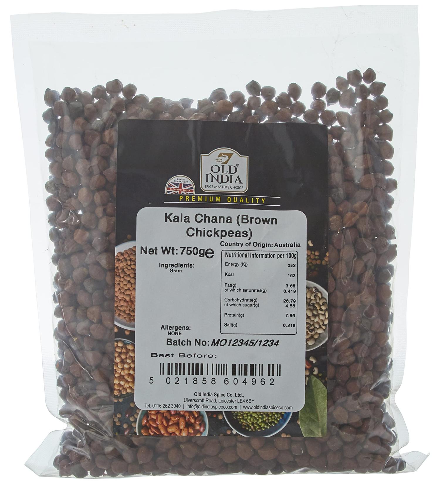 Old India Kala Chana (Brown Chickpeas) 750g - Premium Quality | Buy Online - Buy Online on GoSupps.com