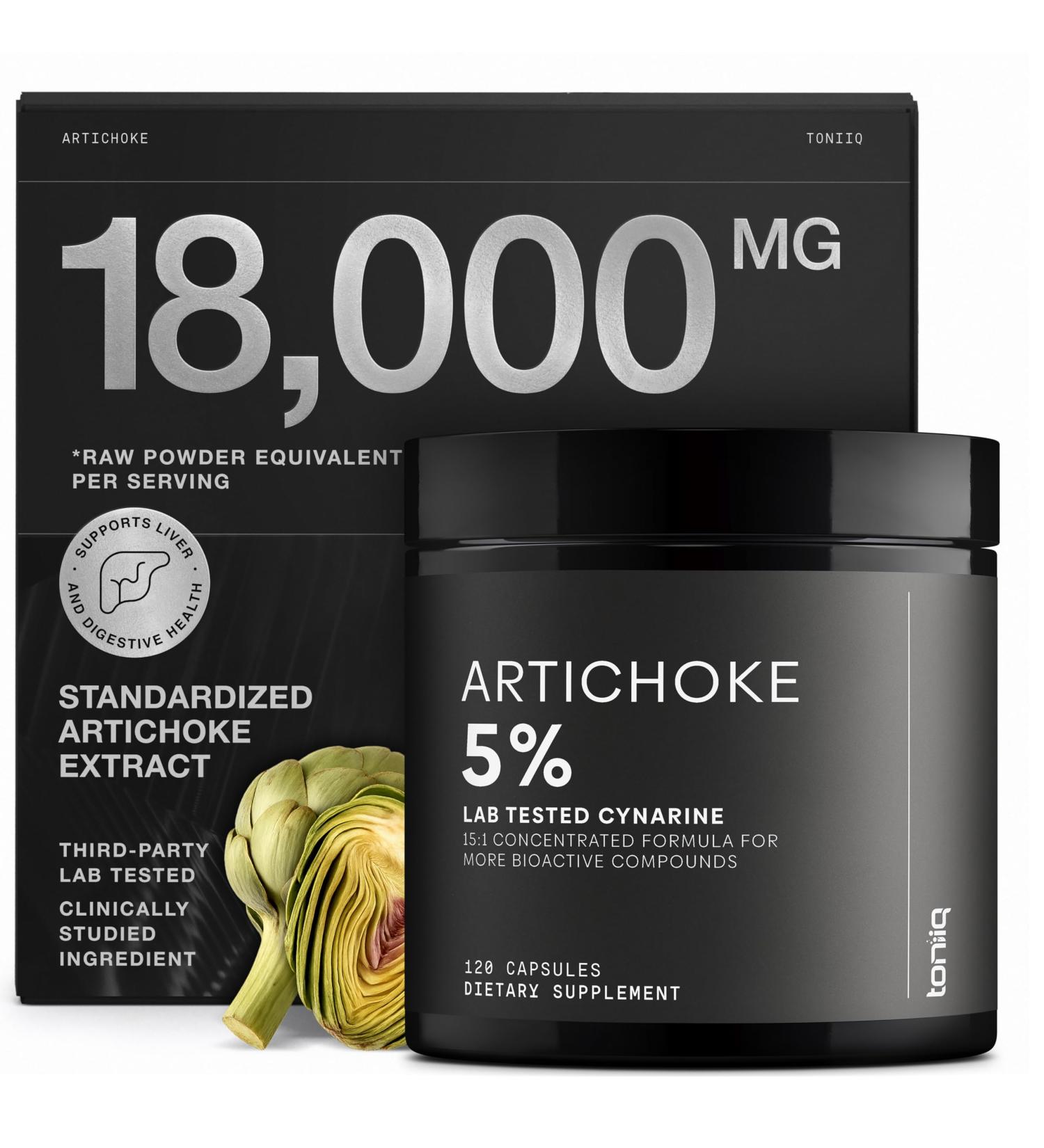 Artichoke Extract 15:1 with 5% Cynarin (60 mg) 120 Vegan Capsules Liver & Digestive Support - Lab Tested - Non-GMO 120 Count (Pack of 1) - Buy Online on GoSupps.com