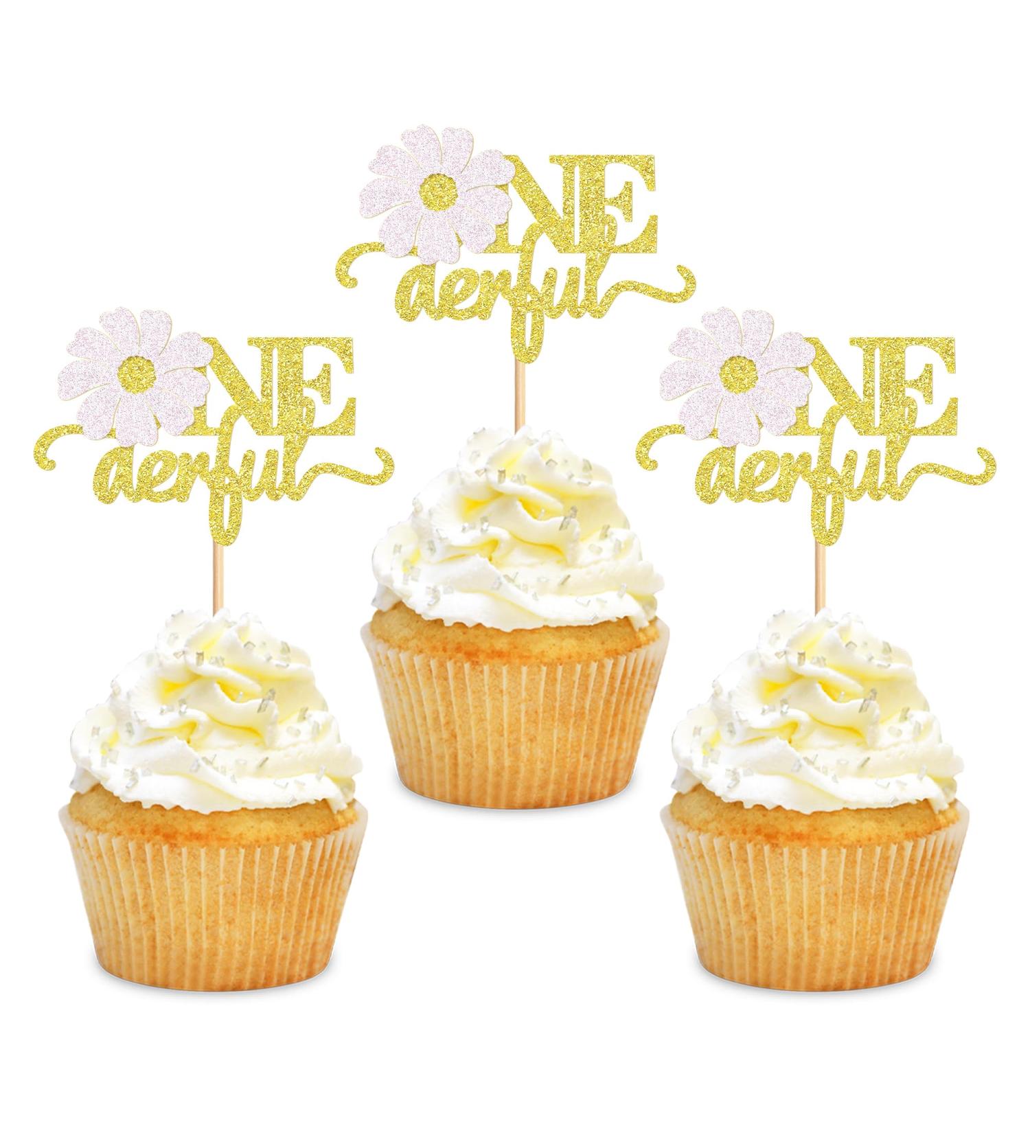 Ercadio 24 Pack Daisy Onederful Cupcake Toppers Daisy Onederful Cupcake Picks Daisy Flower 1st Cupcake Toppers for Chrysanthemum Theme Birthday Baby Shower Party Cake Decor Supplies Pattern 6 - Buy Online on GoSupps.com
