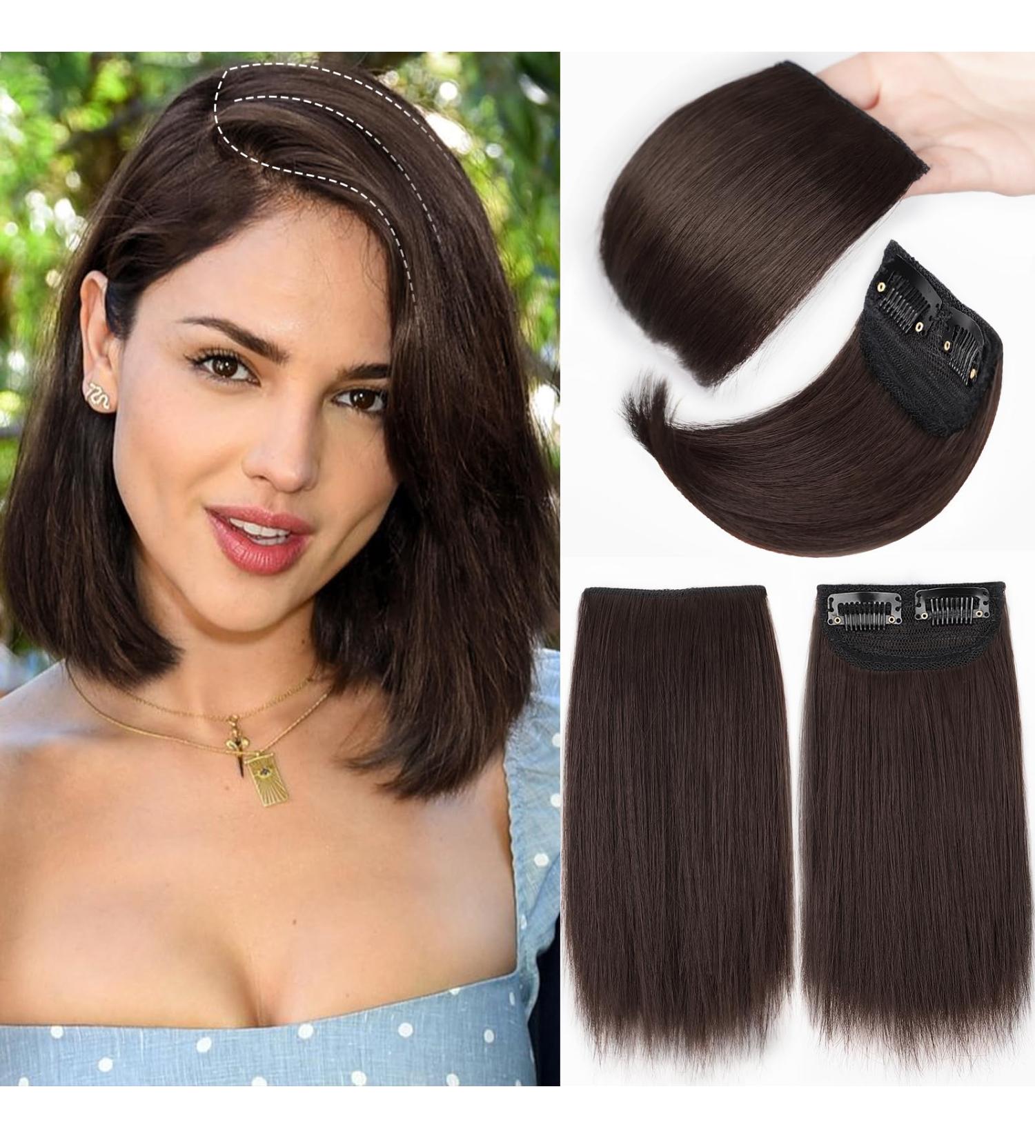 FORCUTEU Short Dark Brown Hair Toppers 4PCS - Clip in Hair Extensions for Extra Volume - Daily Use Hairpieces 4 & 8 Extensions - Buy Online on GoSupps.com
