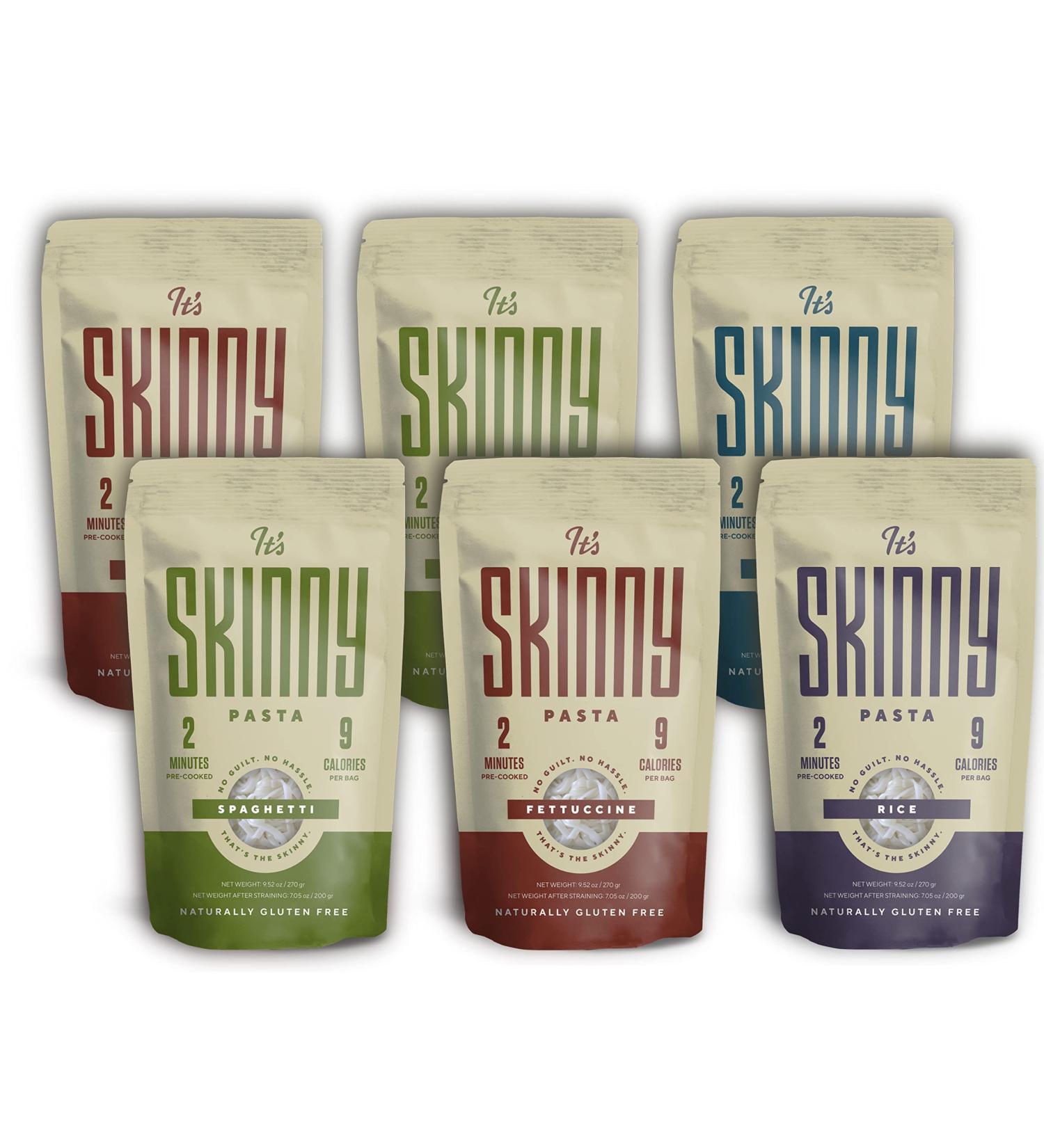 Its Skinny Variety Pack  Healthy  Low Calorie  Low-Carb Konjac Pasta  Fully Cooked and Ready to Eat  Gluten Free  Vegan  Keto and Paleo-Friendly (6-Pack) - Buy Online on GoSupps.com
