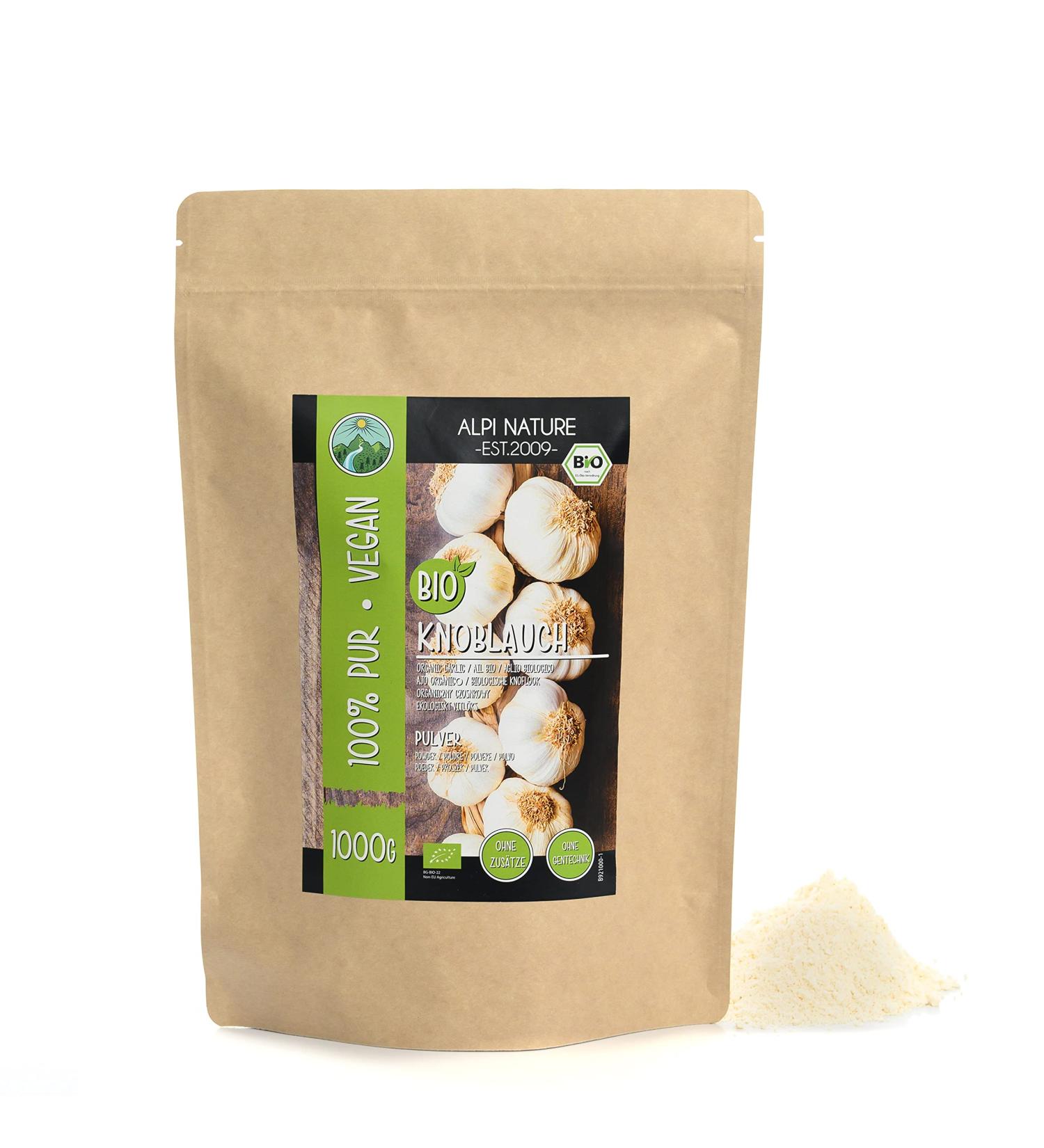 Organic Garlic Powder 1kg - 100% Pure & Natural Controlled Organic Cultivation - Buy Online on GoSupps.com