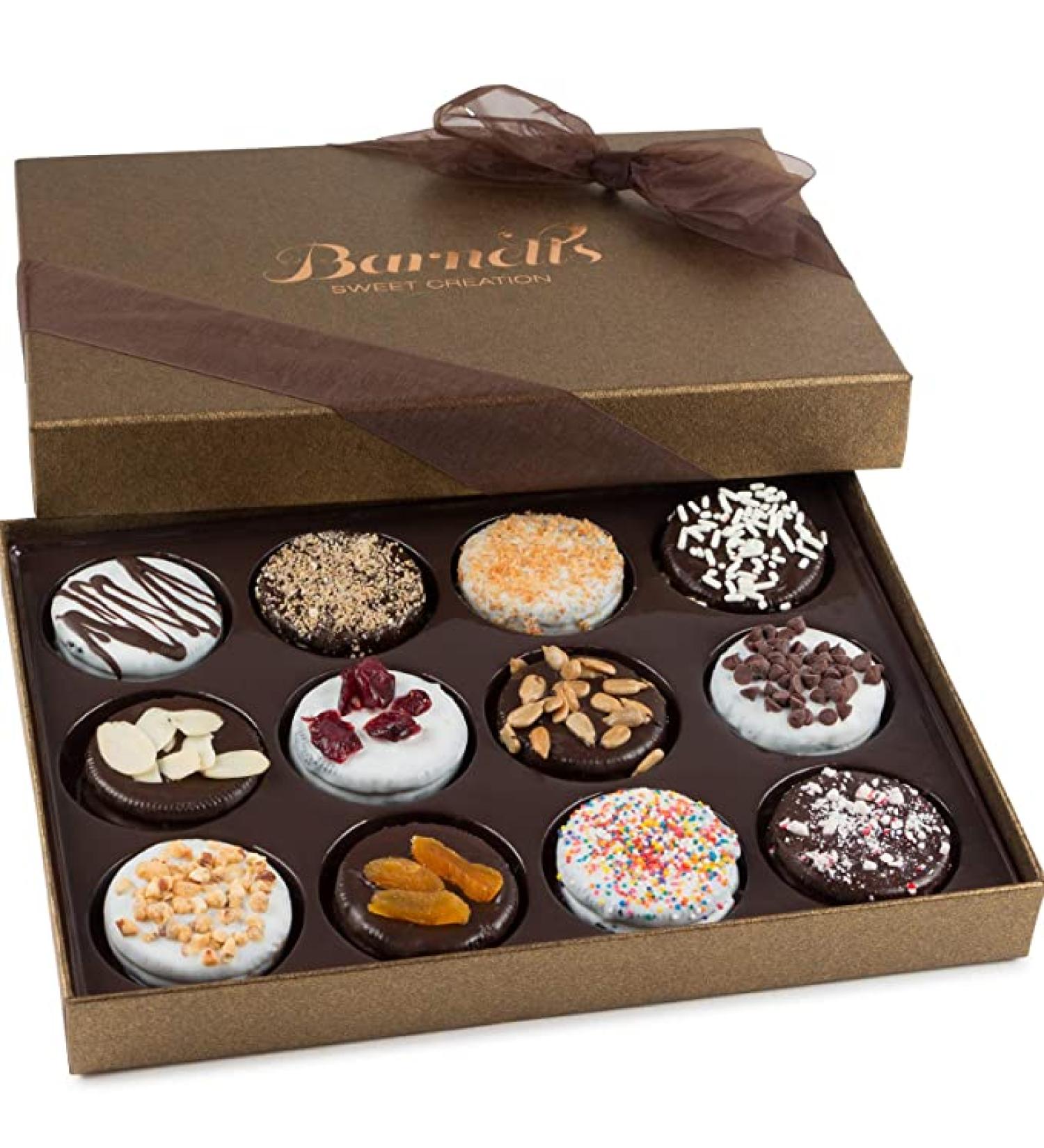 Barnett's Gourmet Chocolate Cookie Gift Basket â€“ 12 Unique Flavors for Holiday & Corporate Gifts - Buy Online on GoSupps.com