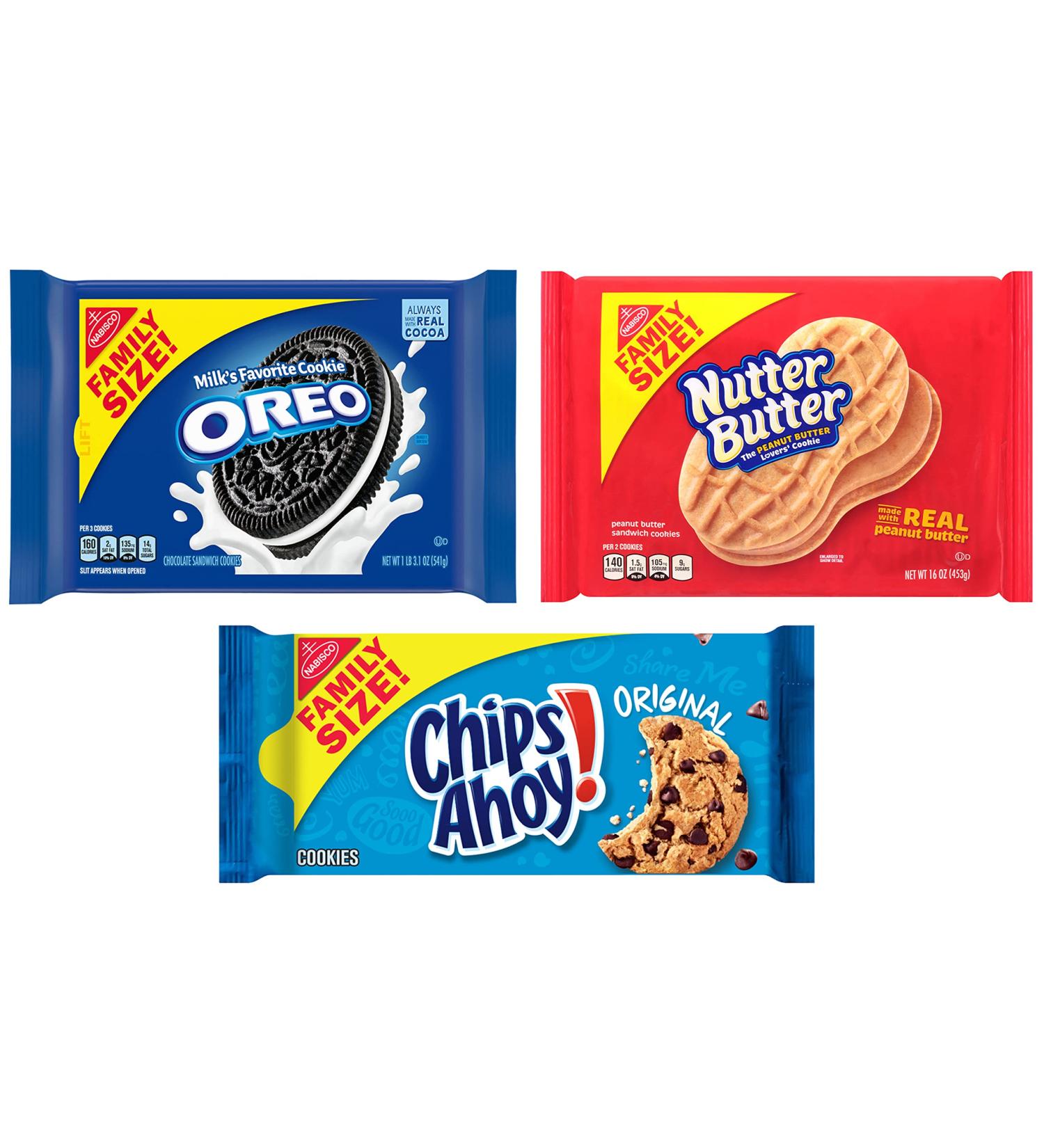 OREO Chips Ahoy! & Nutter Butter Cookies Variety Pack - Family Size (3 Packs) - Buy Online on GoSupps.com