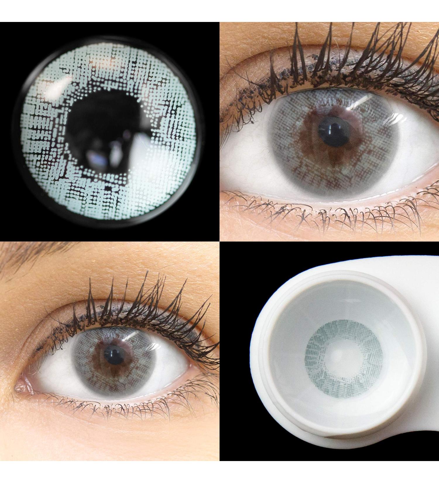 Glamlens Flora Sterling Gray Contact Lenses - Natural Gray Color Strong Coverage Silicone Hydrogel 1 Pair (2 Pieces) Dia 14.50 - Best for International Shipping - Buy Online on GoSupps.com