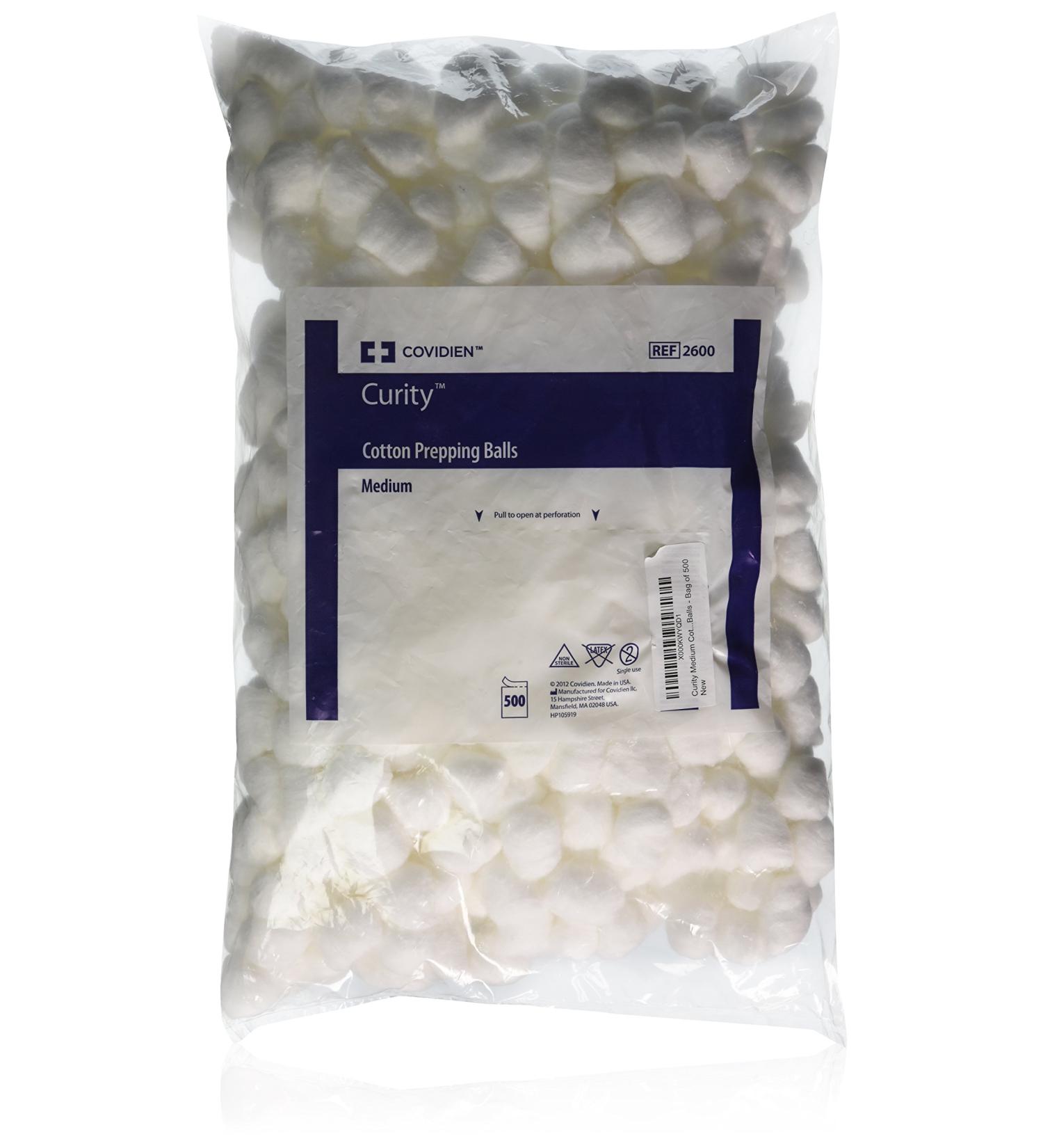 Kendall COTTON500DS Curity Medium Cotton Balls - Bag of 500