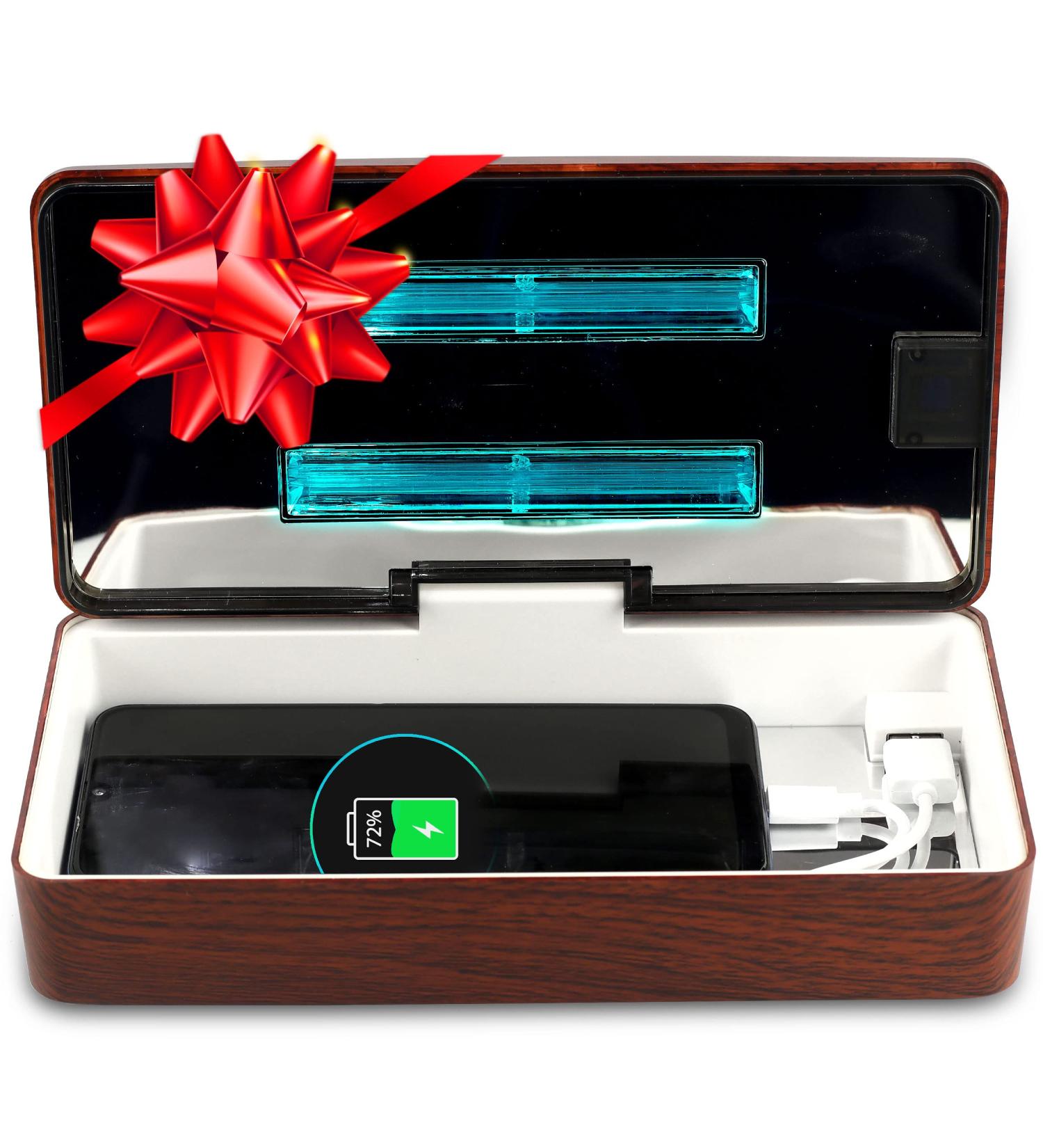 JJ CARE Premium Phone Sterilizer Box - Home & Beauty Sterilizer - Wood Red - Buy Online on GoSupps.com