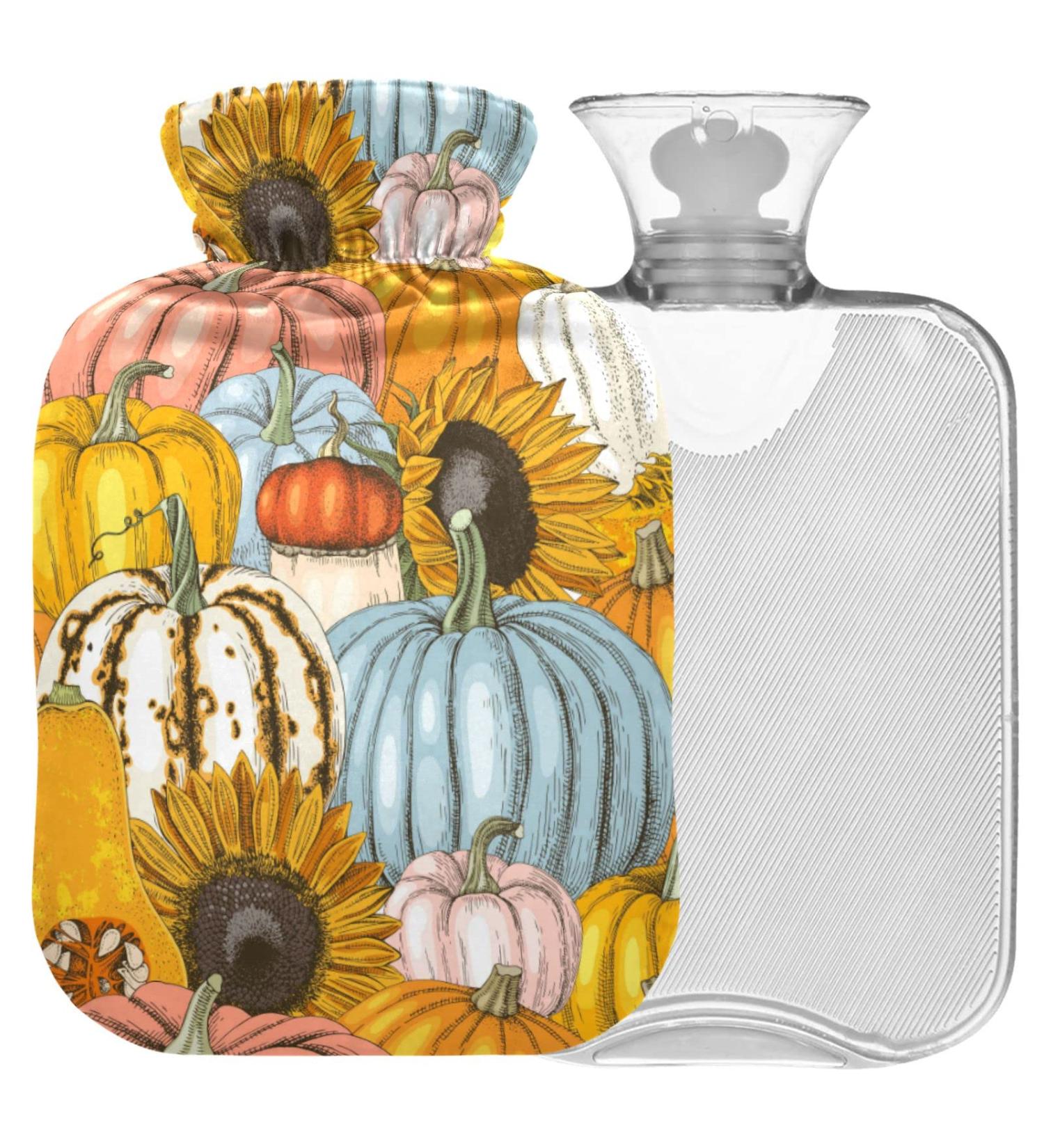 Thanksgiving Pumpkin Sonnen Flowers Heat Bottle - 1L Hand & Foot Warmer for Pain Relief & Cold Therapy - Buy Online on GoSupps.com