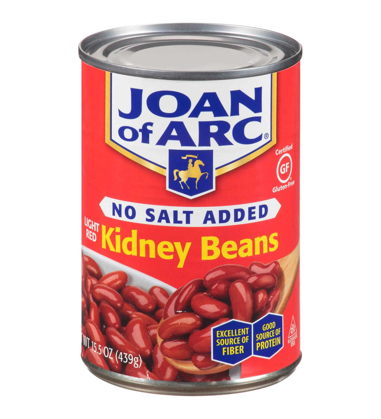 Joan of Arc Beans  Light Red Kidney  No Salt Added  15.5 Ounce - Buy Online on GoSupps.com
