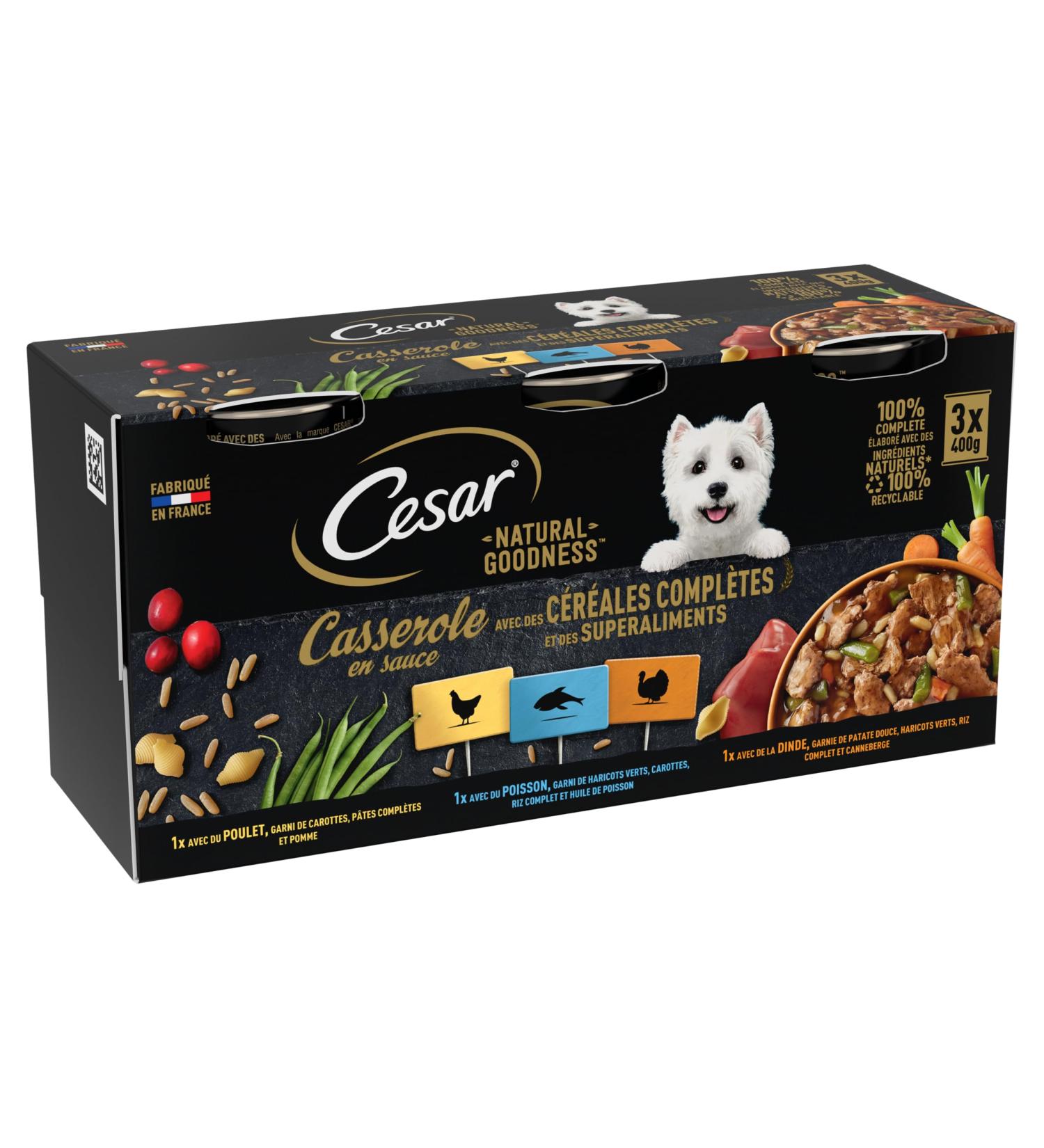 CESAR Natural Goodness Adult Dog Sauce Cans 3 Varieties 8x3x400g - Buy Online on GoSupps.com