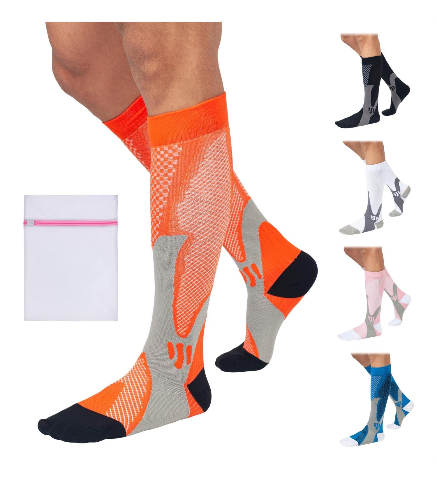 360 RELIEF Copper Compression Socks - Graduated Athletic Fit for Women & Men | Shin Splint Support, Flight Travel, Maternity | Boost Stamina | XXL Orange - Buy Online on GoSupps.com