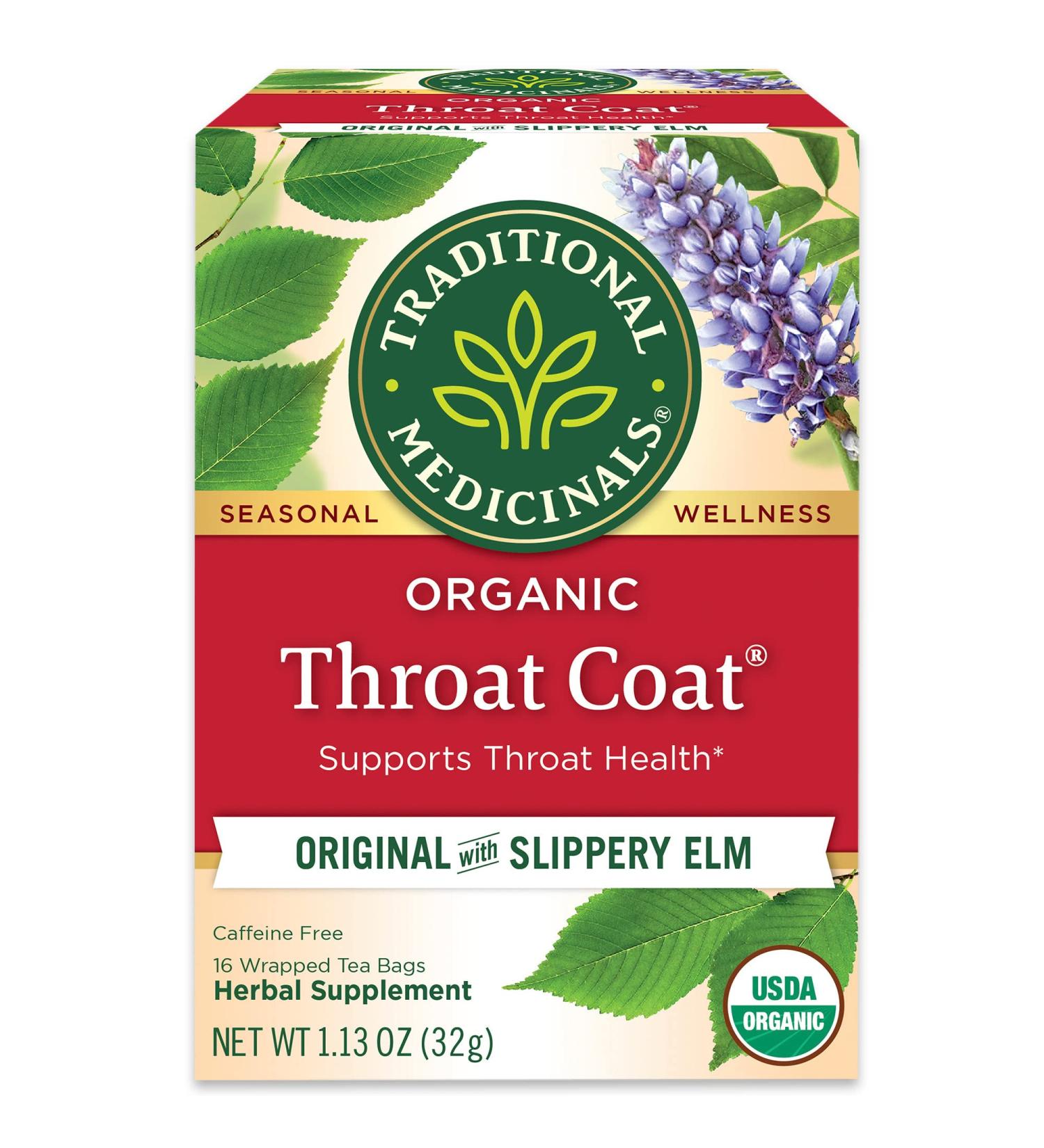 Organic Throat Coat Herbal Tea - 32 Tea Bags for Throat Health (Pack of 2) - Buy Online on GoSupps.com