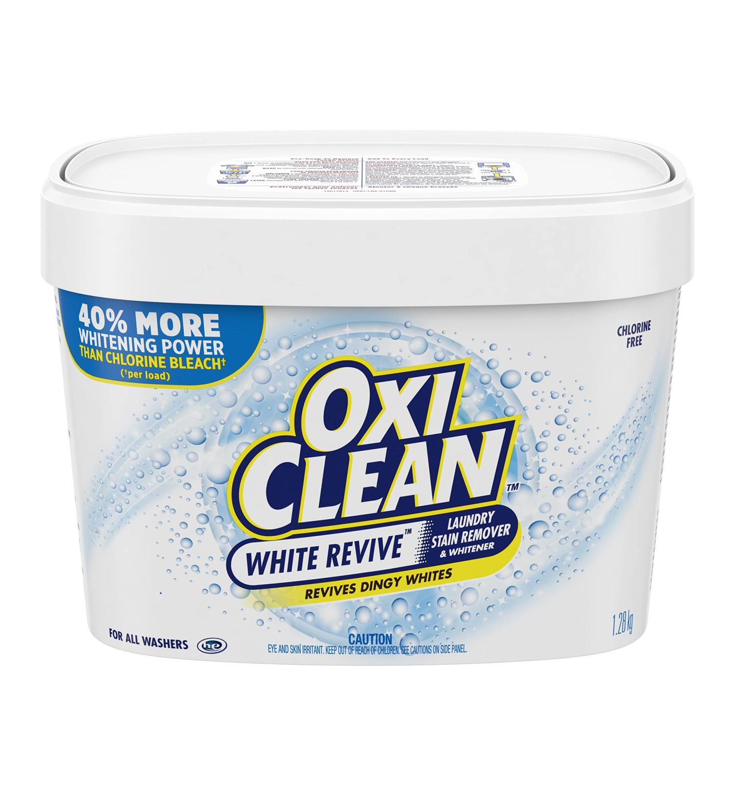 OxiClean White Revive Enzyme Laundry Stain Remover Powder Effective on Grease Blood Wine Stains and More - Colour Safe Chlorine Bleach-Free 1.28 kg Powder (1.28-kg) - Buy Online on GoSupps.com