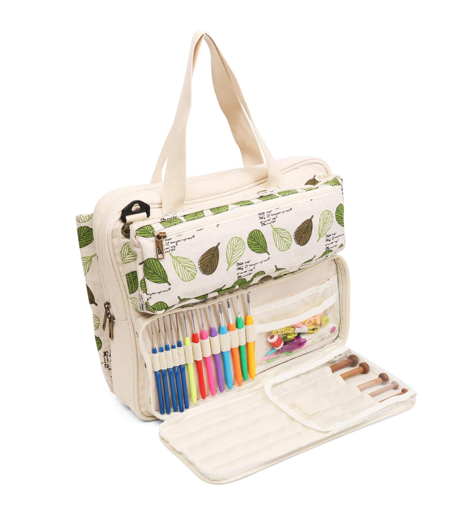Lavievert Knitting Tote Bag - Yarn Storage for Projects, Needles, Hooks & Accessories - Buy Online on GoSupps.com