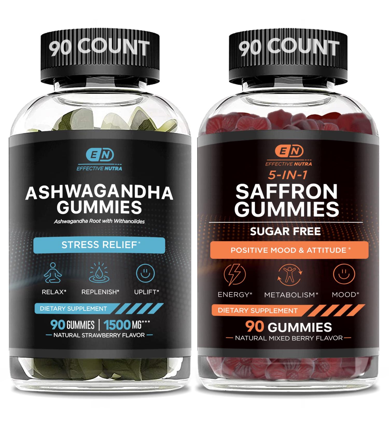 EFFECTIVE NUTRA Ashwagandha Gummies & Saffron Gummies - Buy Online on GoSupps.com