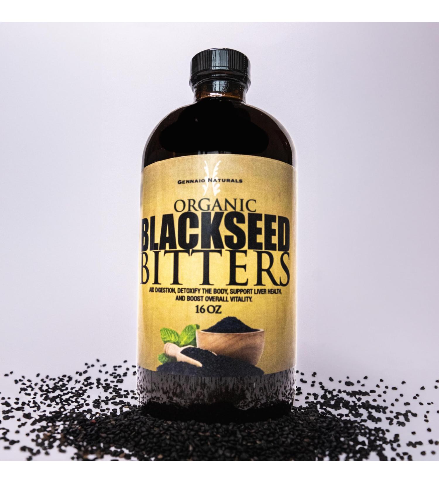 GENNAIO NATURALS Organic Black Seed Bitters 16 oz Natural Digestive Support and Liver Health Supplement - Buy Online on GoSupps.com
