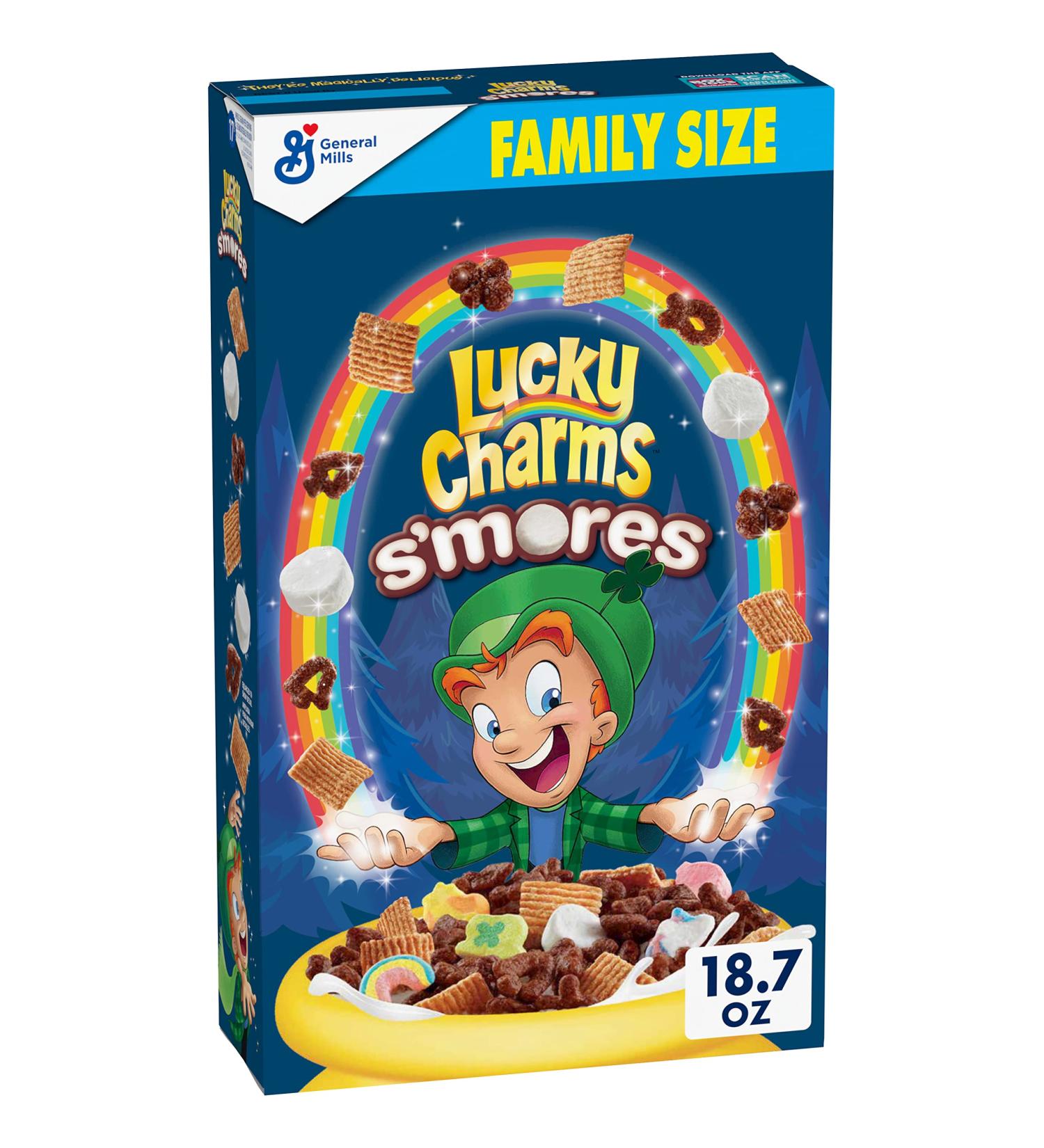 Lucky Charms Smores Breakfast Cereal 18.0oz (1 Pack) | Marshmallow Included - Buy Online on GoSupps.com