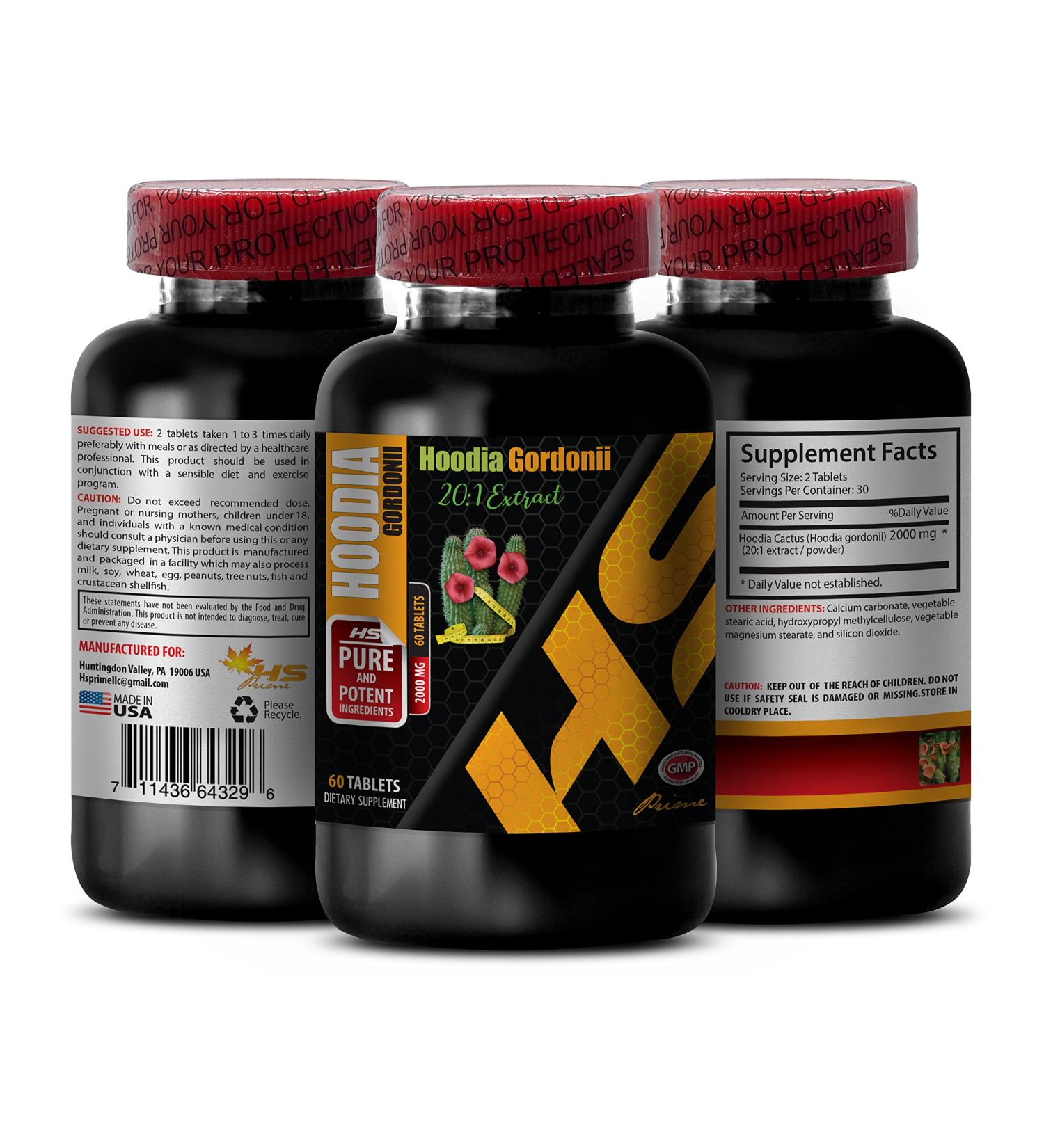 Hoodia Gordonii 2000mg Night Time Appetite Suppressant - Metabolism Booster - Natural Formula - 60 Tablets - Buy Online on GoSupps.com