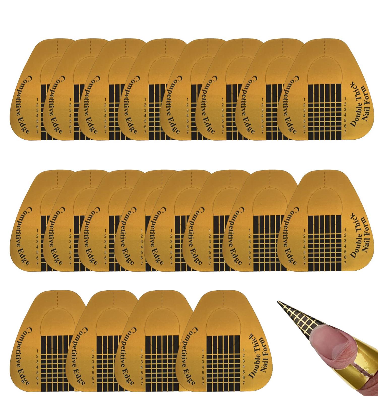 20 Pieces Acrylic Nail Forms Gold Horseshoe Nail Extension Tips for Acrylic Nails UV Gel Nail Extension Forms Guide Stickers - Buy Online on GoSupps.com
