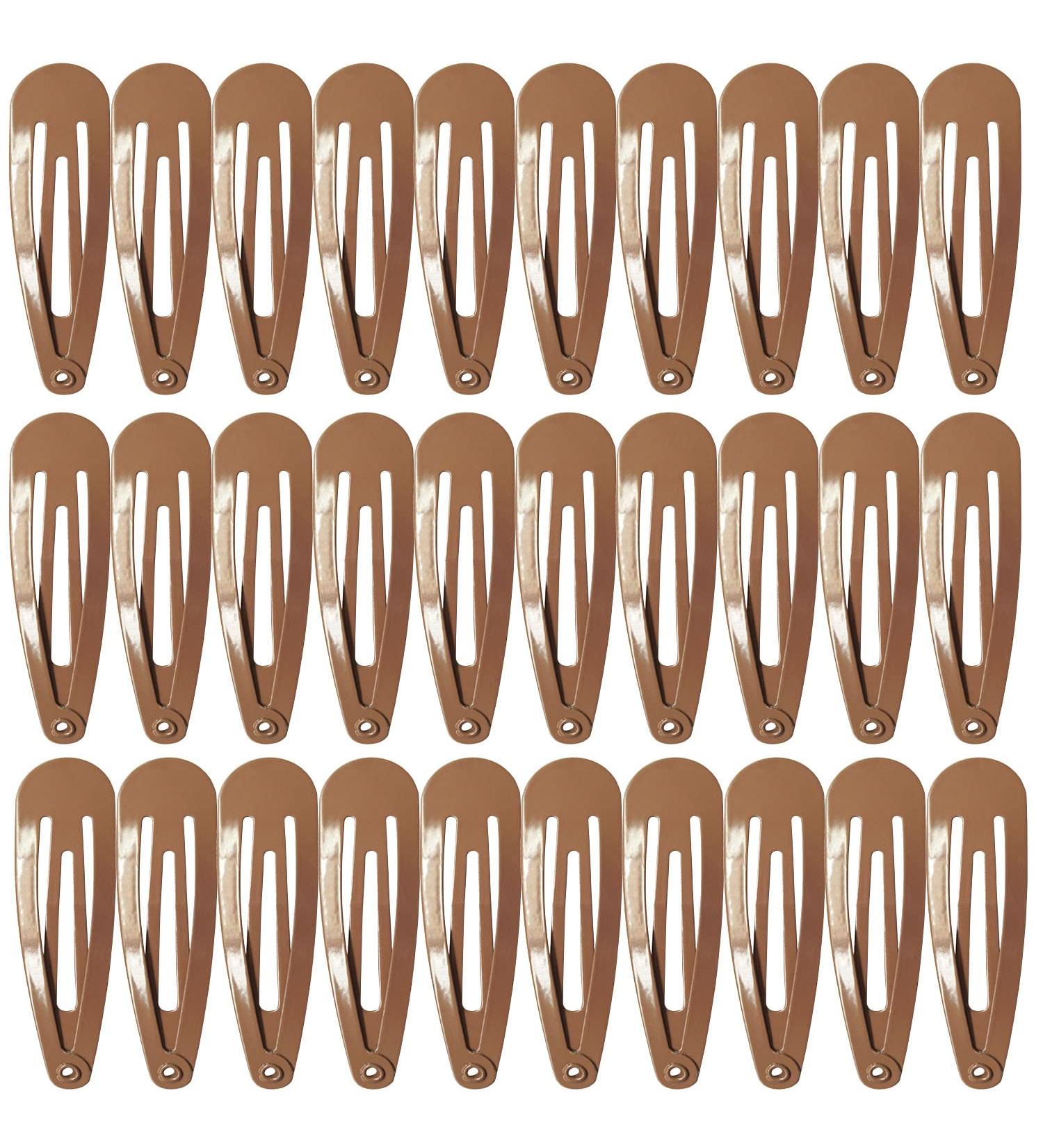 50 Pack Snap Hair Clips 5cm Metal Non-Slip Hair Accessories for Women & Girls Brown - Buy Online on GoSupps.com