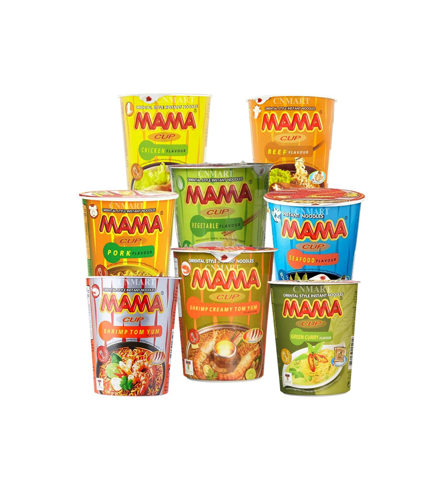 CNMART Mama Instant Noodle Cups - 6 Assorted Flavours Oriental Style Pack of 6 - Buy Online on GoSupps.com