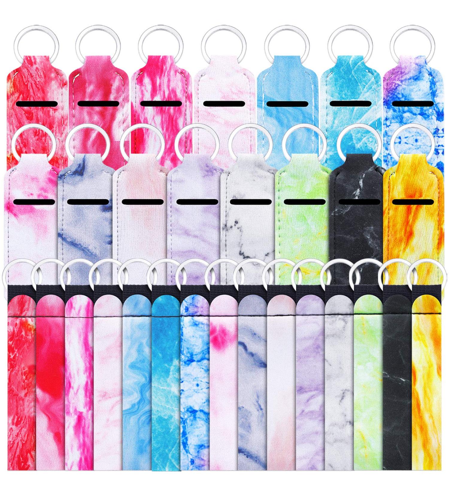 30-Piece Marble Chapstick Holder Keychain Sleeve Pouch for Women - Lip Balm Keyring Lanyard Wristlet Travel Accessories - Buy Online on GoSupps.com