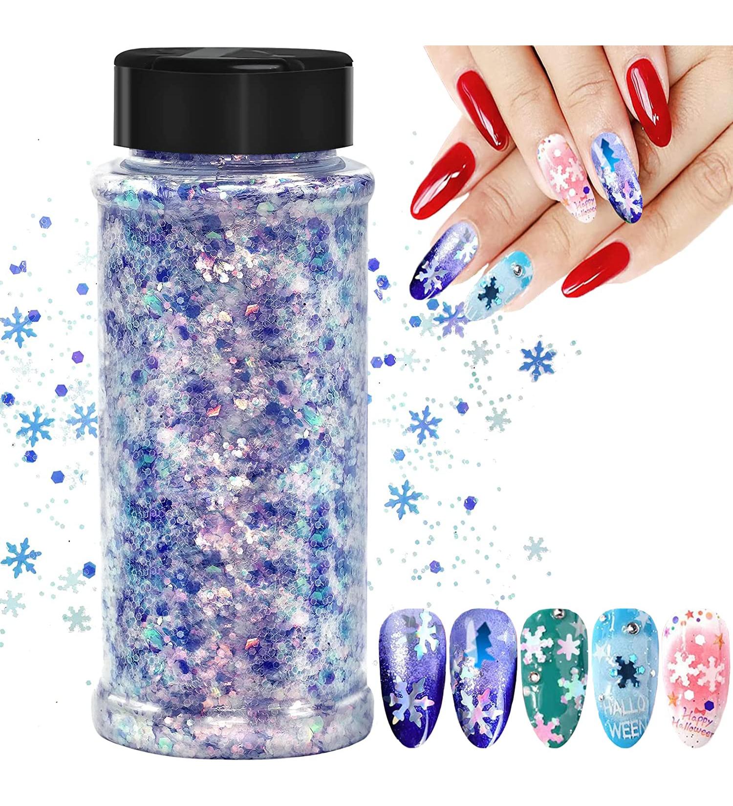 100g Christmas Glitter Sequin - Sparkling Epoxy Resin Snowflake Flakes for Nails Face & Festival Decoration - Buy Online on GoSupps.com