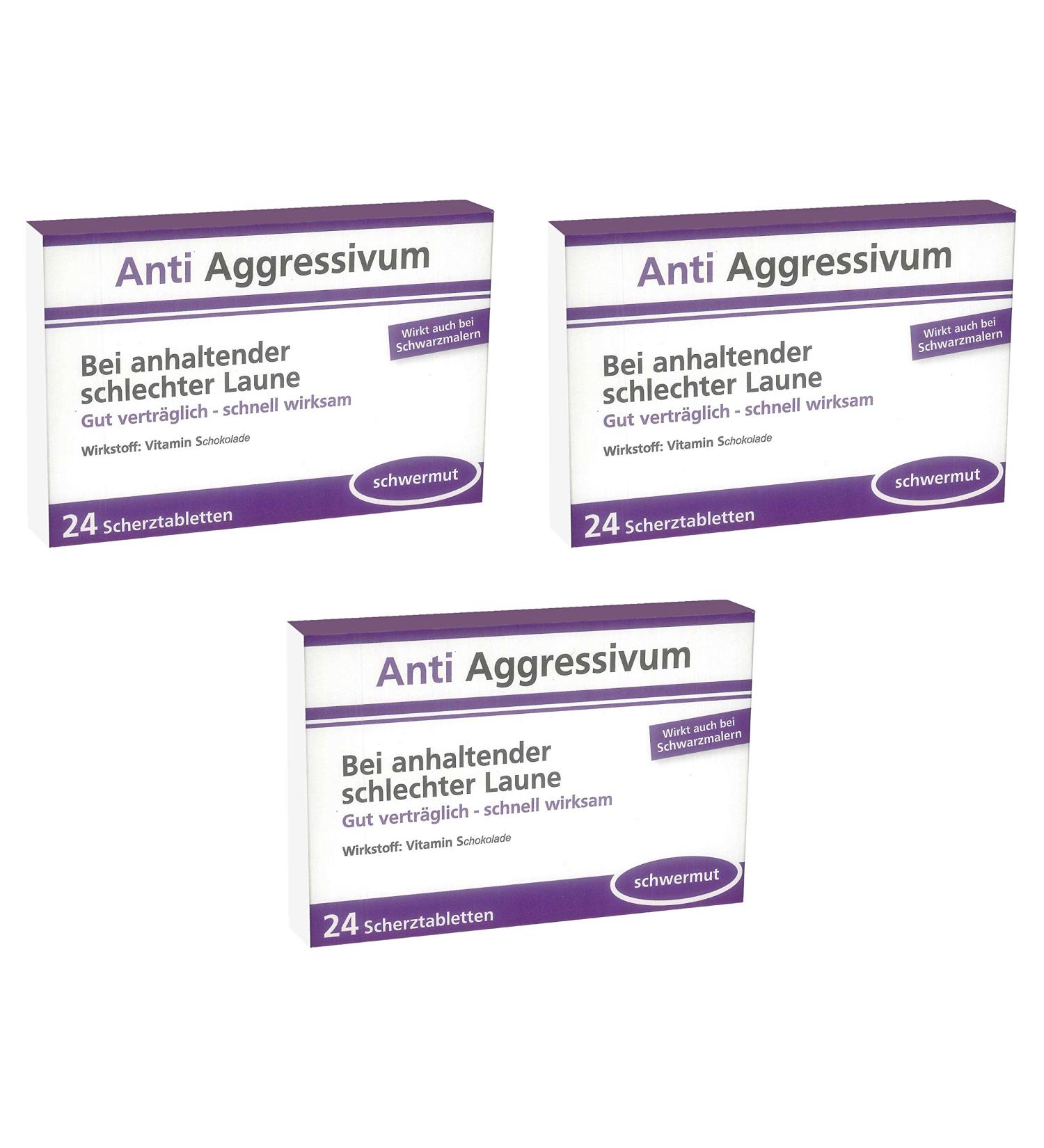 Trendimport Joke Tablets/Joke Dragees Set of 3 Anti Aggressive 24 Pieces (Pack of 3) Purple