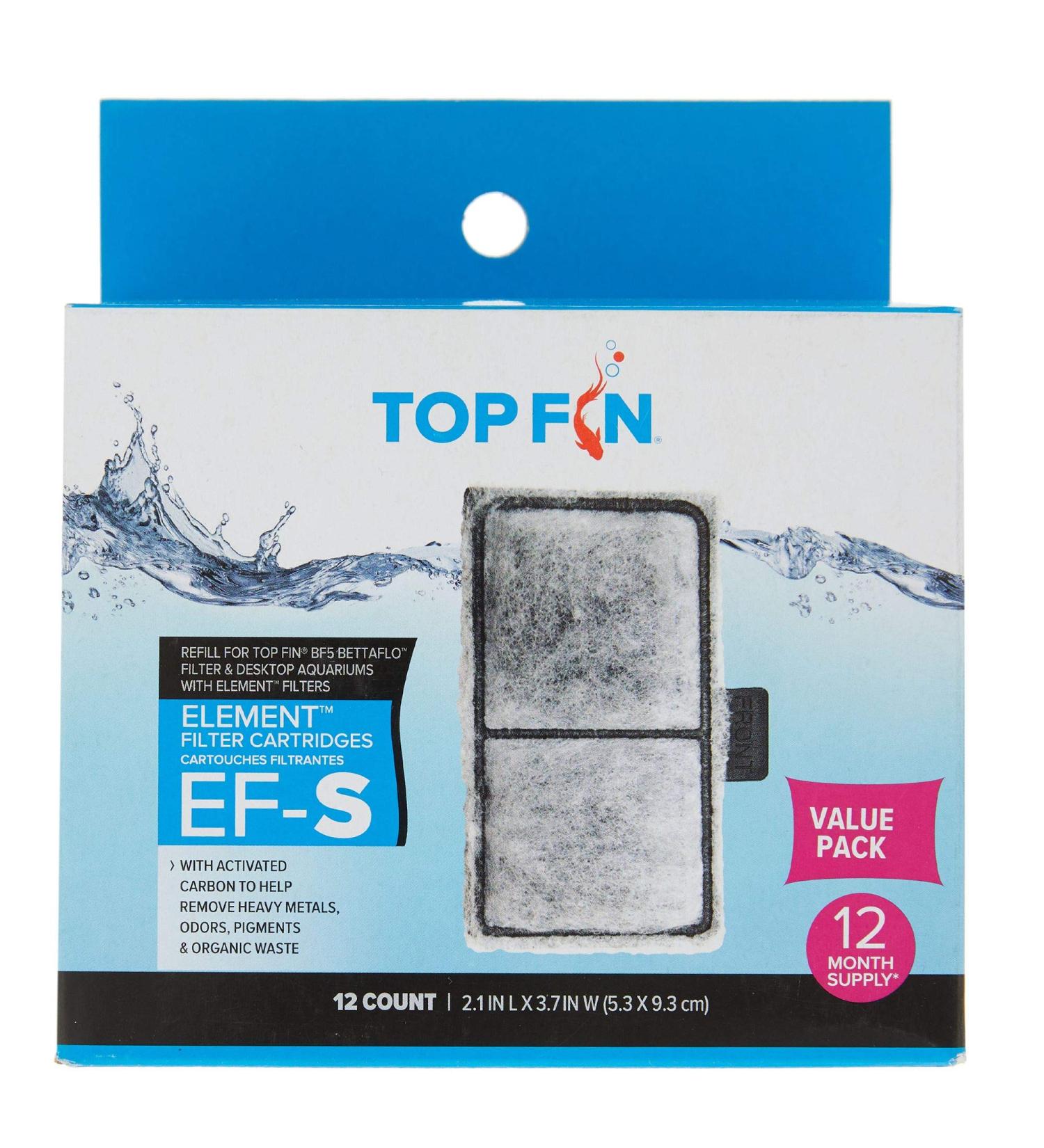 Top Fin EF-S Element Filter Cartridge Value Pack - 12 Month Supply - 1 Pack - 2.1 x 3.7 Dimensions - Buy Online on GoSupps.com