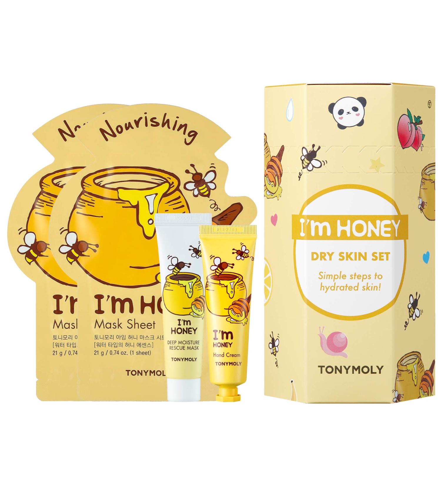 Tony Moly Iâ€™m Honey Beauty Mask & Hand Cream Set - 4 Piece Skincare Collection - Buy Online on GoSupps.com