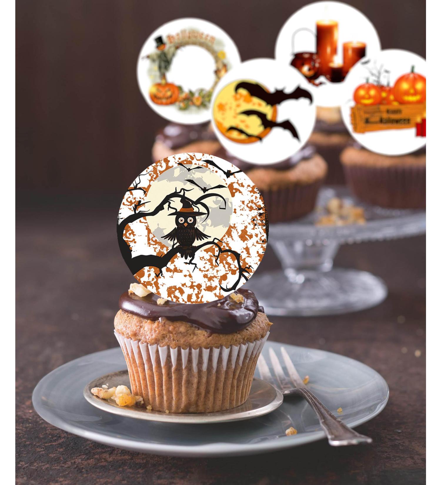 24 x Pre-Cut Halloween Mix 16 Edible Stand up Wafer/Rice Paper Cupcake Toppers Birthday Party Cake Decorations - Buy Online on GoSupps.com