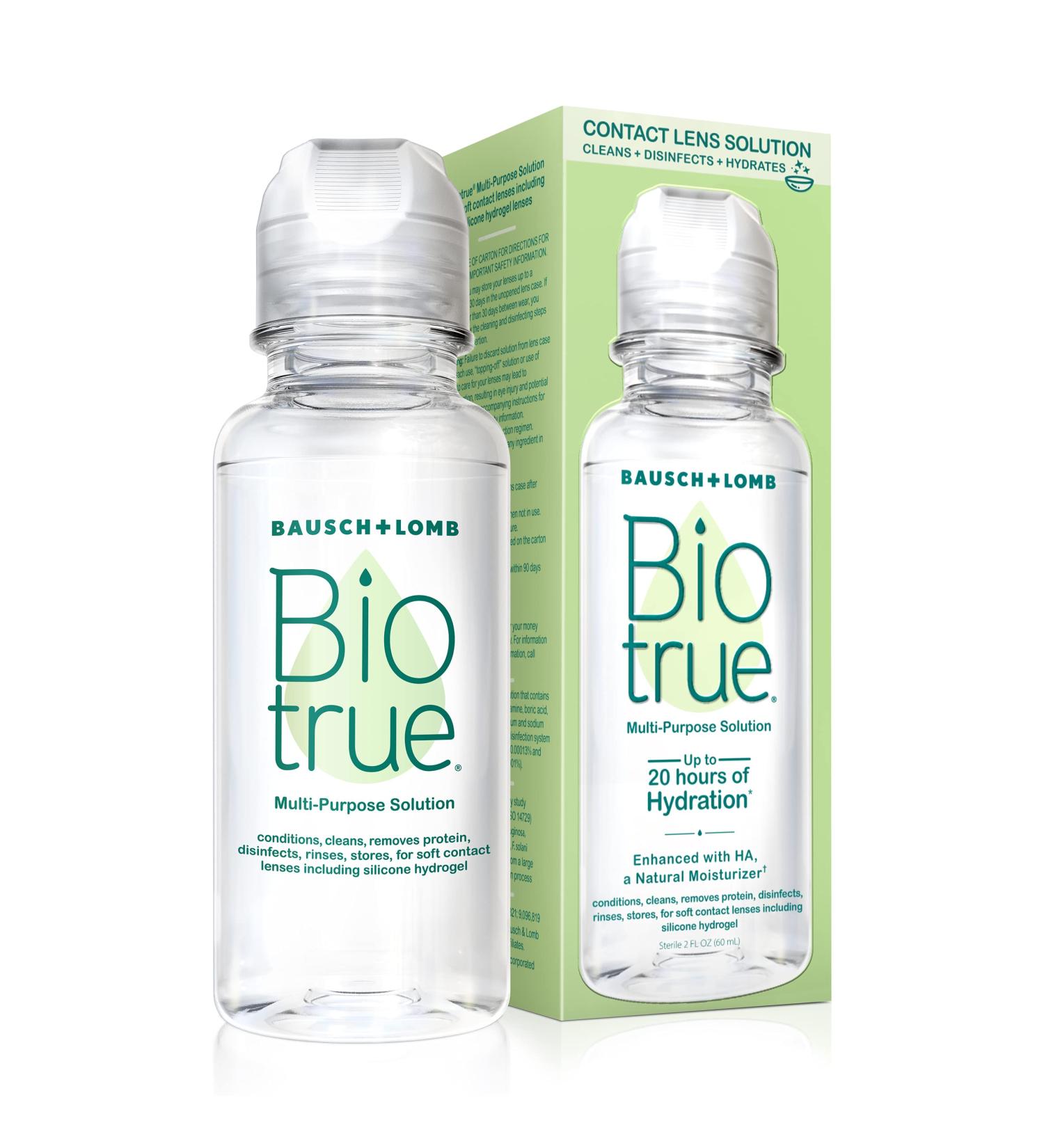 Biotrue Contact Lens Solution - Multi-Purpose Soft Lens Care 2 FL OZ (Pack of 4) | Includes Lens Case | International Shipping Available - Buy Online on GoSupps.com