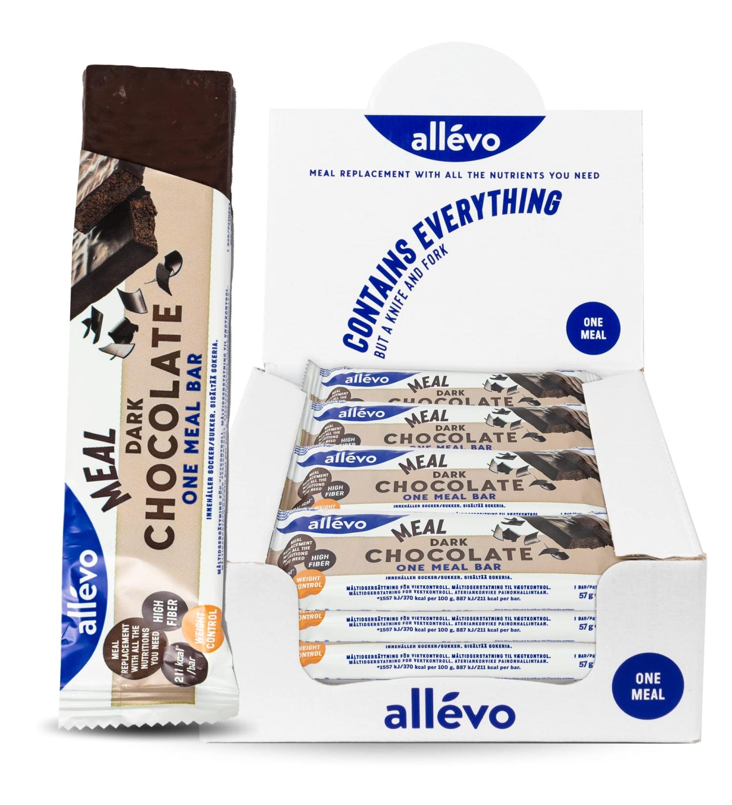 All vo One Meal Bar - Dark Chocolate (20 Bars) | Low-Calorie Meal Replacement | Protein Fiber & Vitamins for Weight Loss & Control - Buy Online on GoSupps.com