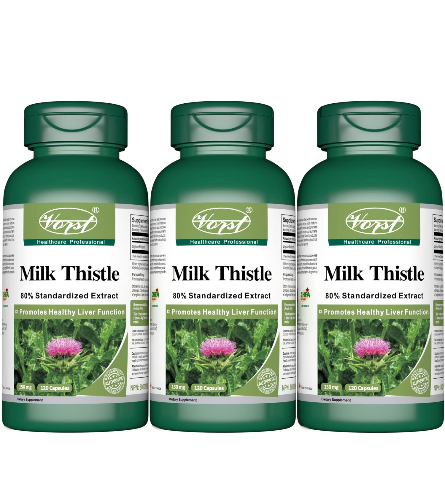 Milk Thistle Extract 25:1 150mg (3750mg raw herb) 3 X 120 Capsules 80% Silymarin Liver Health Detoxification Supplement Support Gallbladder Natural Cleanse (3 Bottles) 120 count (Pack of 3) - Buy Online on GoSupps.com