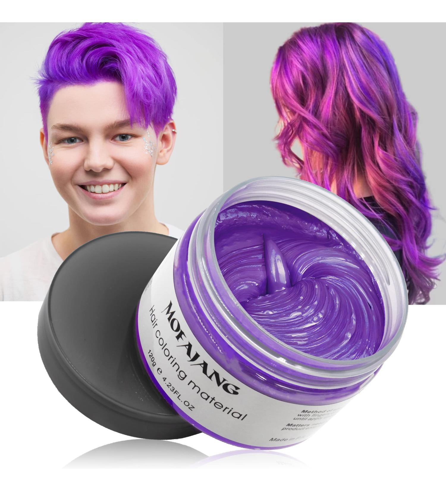 Temporary Violet Hair Color Wax - Natural Styling Pomade for Men & Women | Perfect for Parties Cosplay & Halloween - 4.23 oz - Buy Online on GoSupps.com