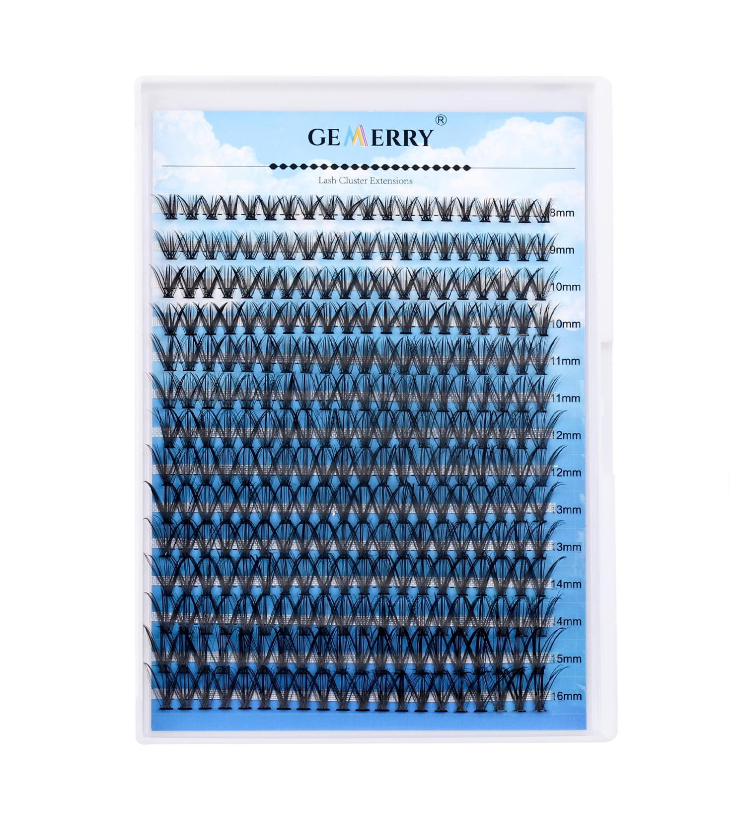 GEMERRY Cluster Lashes 280PCS Individual 30D D Curl Volume Lashes - 0.07mm 8-16mm Mix for Natural Look and Home Eyelash Extensions - Buy Online on GoSupps.com