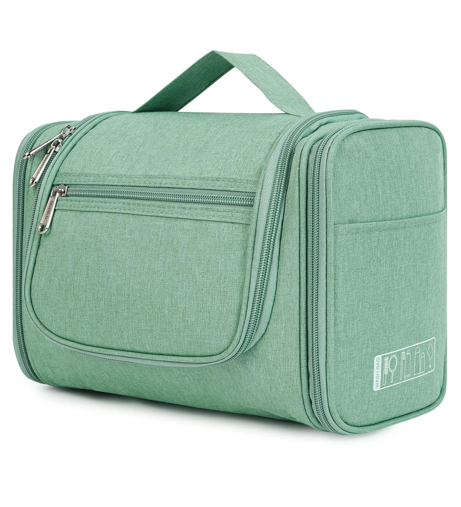WANDF Large Hanging Toiletry Wash Bag Travel Organizer - Green | Men Women Makeup Cosmetic Case - Buy Online on GoSupps.com