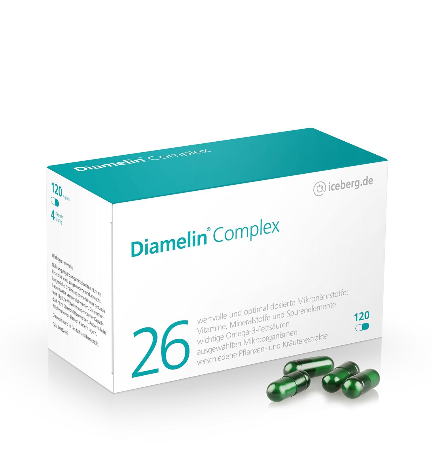Diamelin Complex - Dietary Supplements for Healthy Blood Sugar | 26 Vitamins & Micronutrients | Suitable for Diabetics - Buy Online on GoSupps.com
