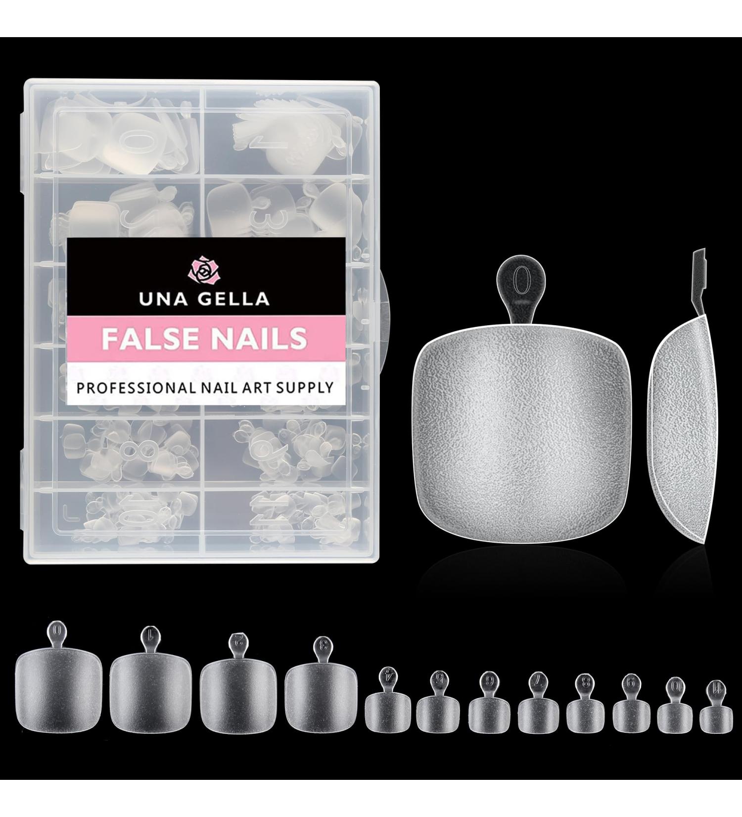 UNA GELLA 312Pcs Short Square False Gel Toe Nail Tips - Matte Press-On Fake Toenails in 12 Sizes for DIY & Nail Salon - Buy Online on GoSupps.com