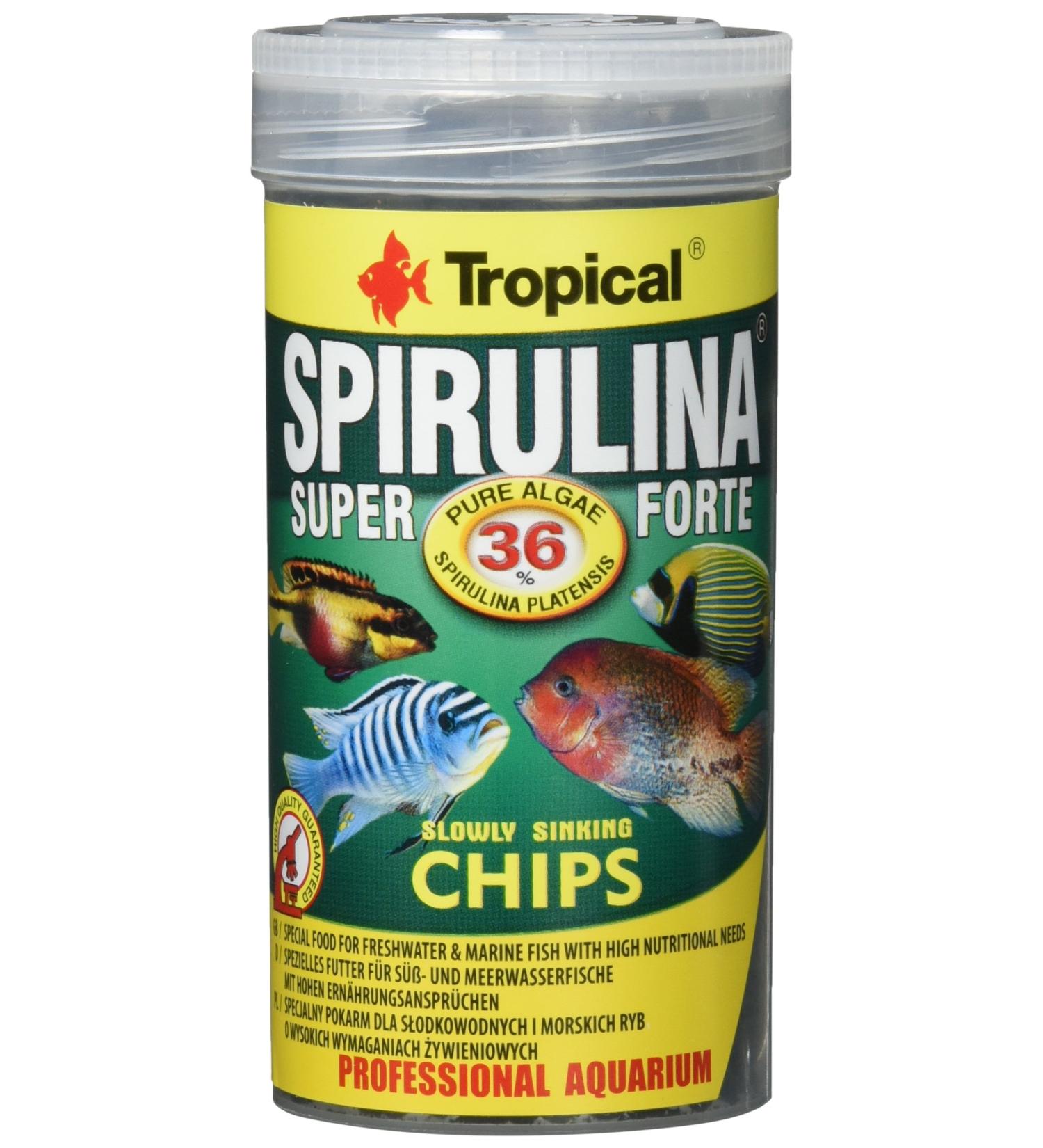 Tropical Super Spirulina Forte Chips with 36% Spirulina (Platensis) 250ml - Buy Online on GoSupps.com