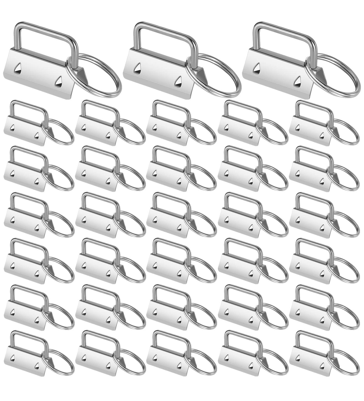 Outus 100 Pieces Key Fob Hardware Key Fob Keychain Wristlet with Split Ring (Silver 1 Inch) Silver 1 Inch - Buy Online on GoSupps.com