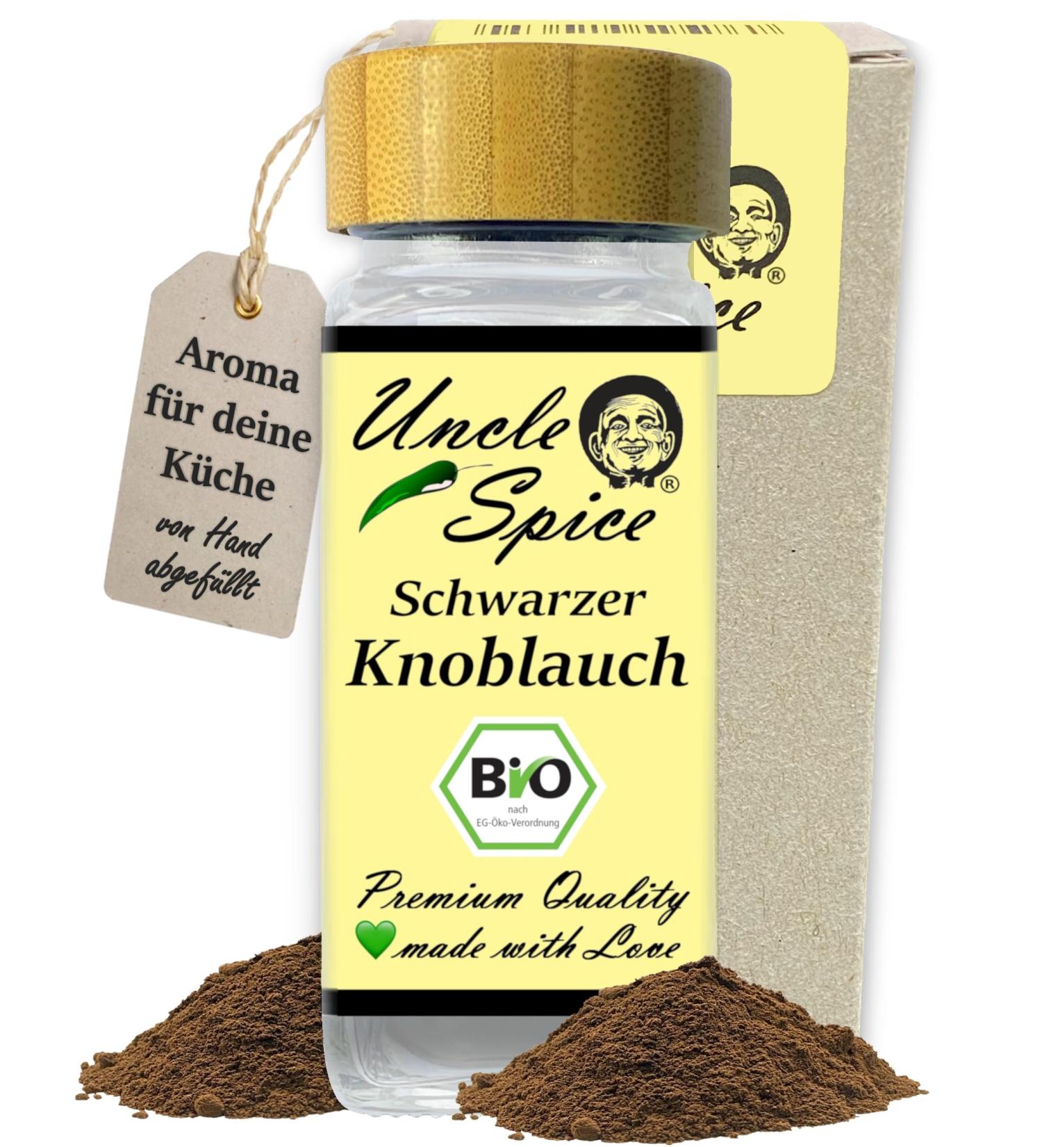UNCLE SPICE BIO Black Garlic Powder - 55g Fermented Superfood Spice in Premium Quality | De- KO-005 - Buy Online on GoSupps.com