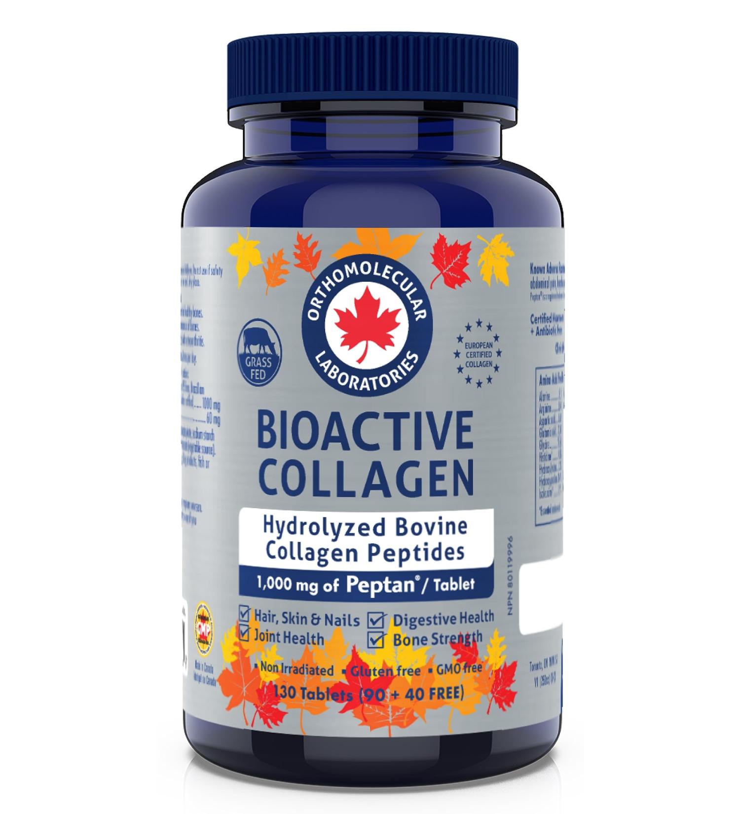 Orthomolecular Laboratories - Bioactive Collagen Hydrolyzed Bovine Collagen Peptides 1000mg 130 Tablets - Vitamins for Bone Strength Digestive Health Joint Health Hair Skin and Nail Vitamins - Buy Online on GoSupps.com