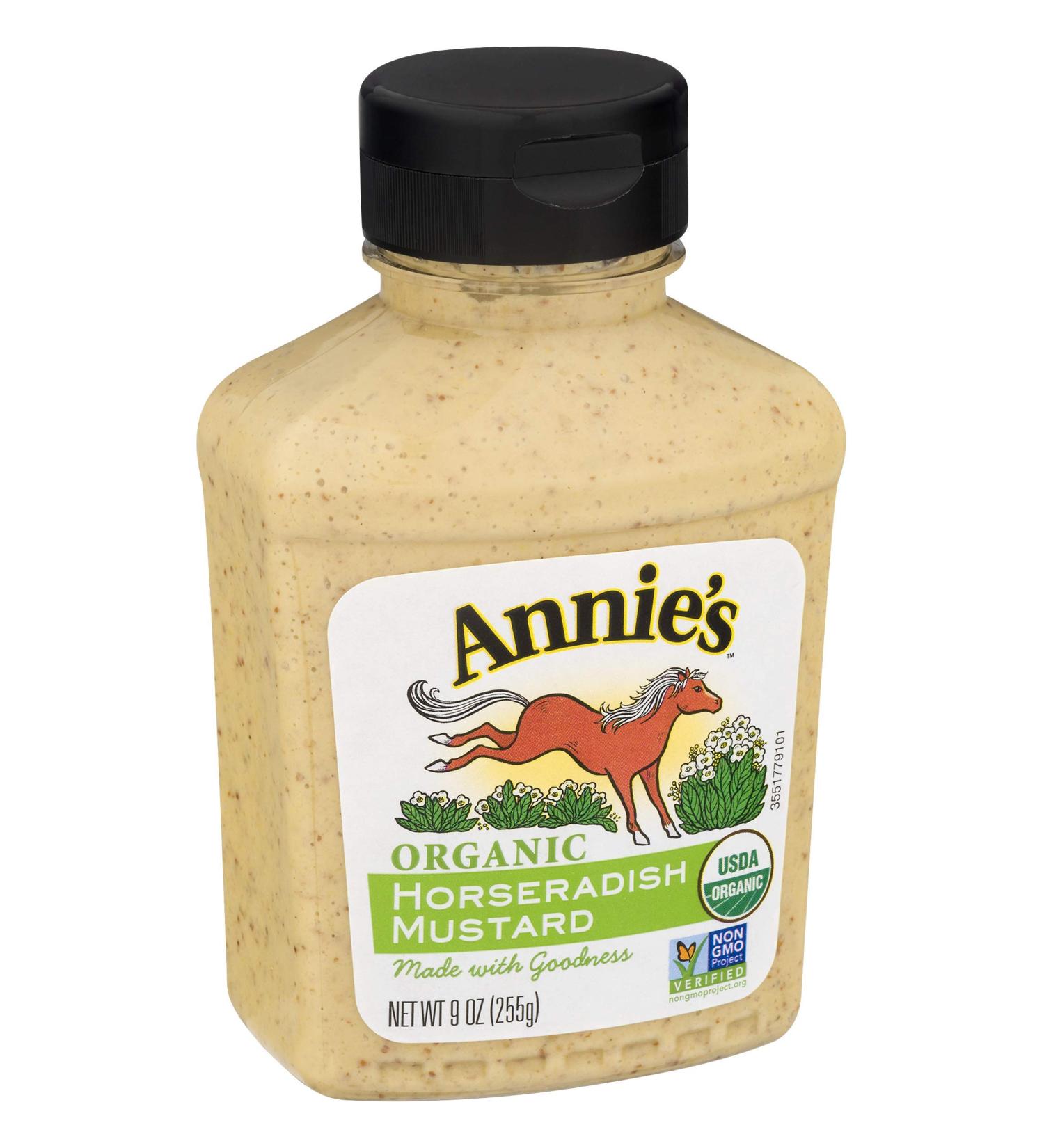 Annie's Organic Horseradish Mustard â€“ Gluten Free, Non-GMO, 9 oz - Buy Online on GoSupps.com