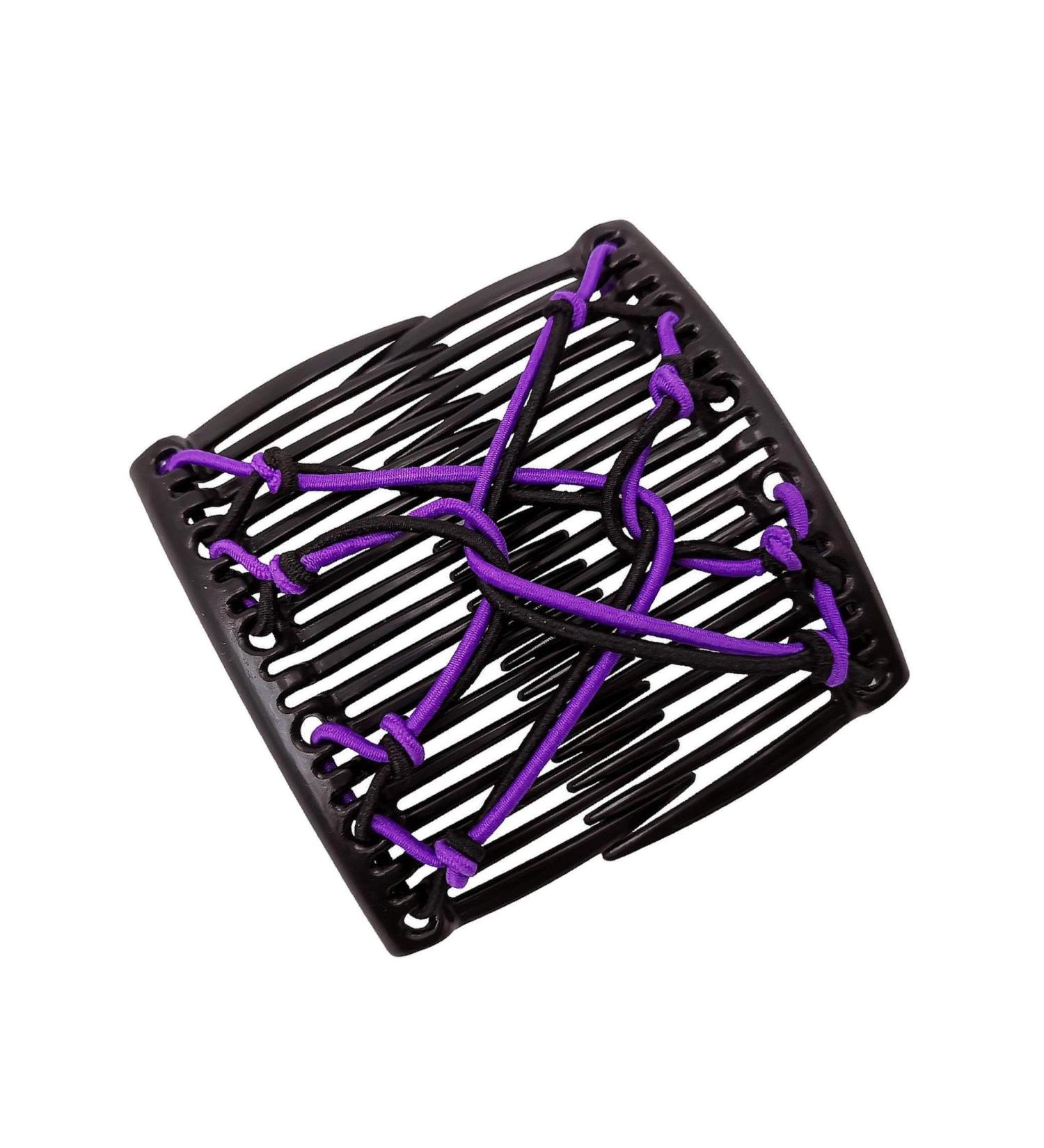kawehiop Versatile Stretchy Hair Clip Double Slide Combs Creating Chic Bun Updos Purple 1Set 1Set Purple - Buy Online on GoSupps.com