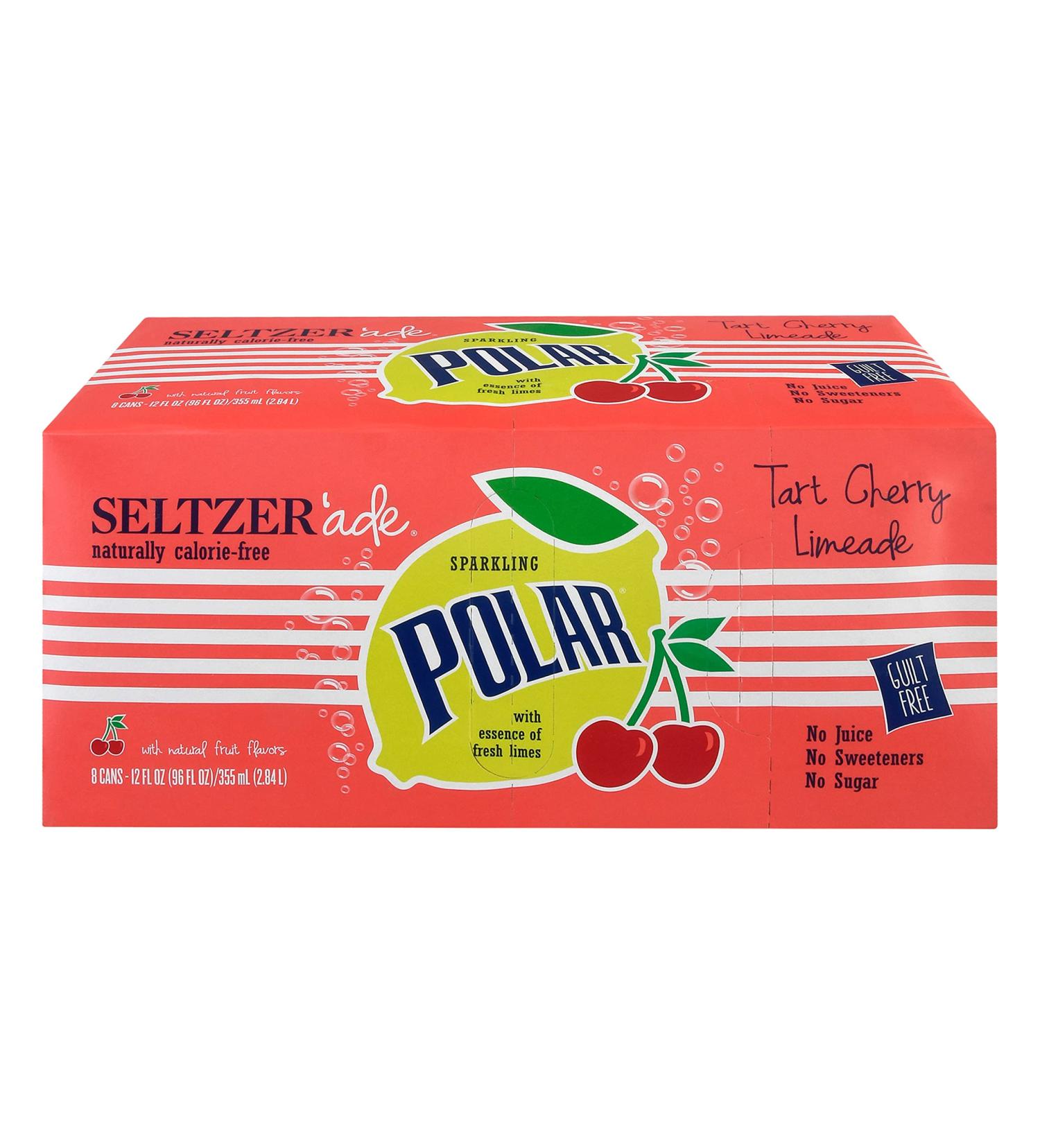 Polar Beverages Tart Cherry Limeade Seltzer'ade 8pk - 12 fl oz | Refreshing Sparkling Water - Buy Online on GoSupps.com