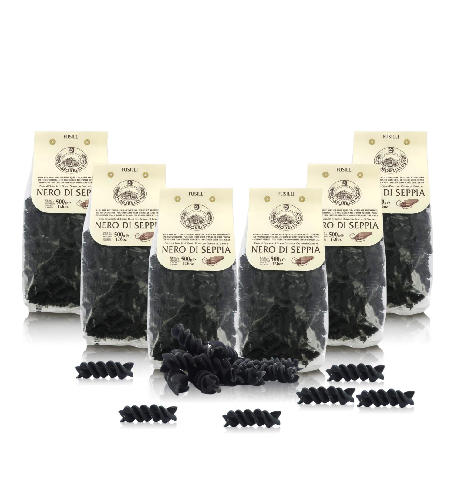Cuttlefish Black Fusilli Flavoured Paste 6 x 500 Grams - Buy Online on GoSupps.com