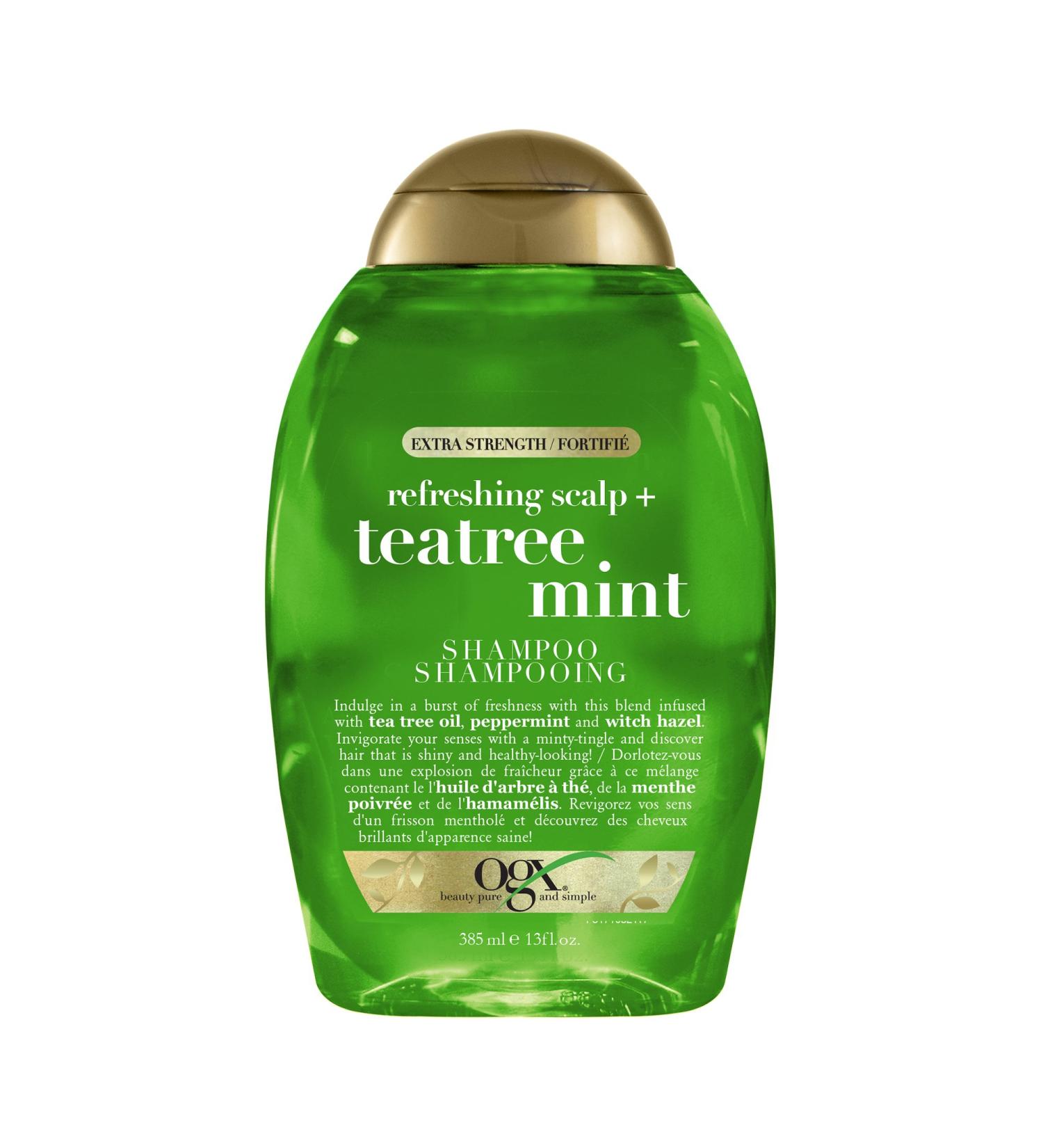 OGX Extra Strength Refreshing Scalp + Teatree Mint Shampoo Invigorating Scalp Shampoo with Tea Tree & Peppermint Oil & Witch Hazel Paraben-Free Sulfate-Free Surfactants 13 Fl Oz - Buy Online on GoSupps.com