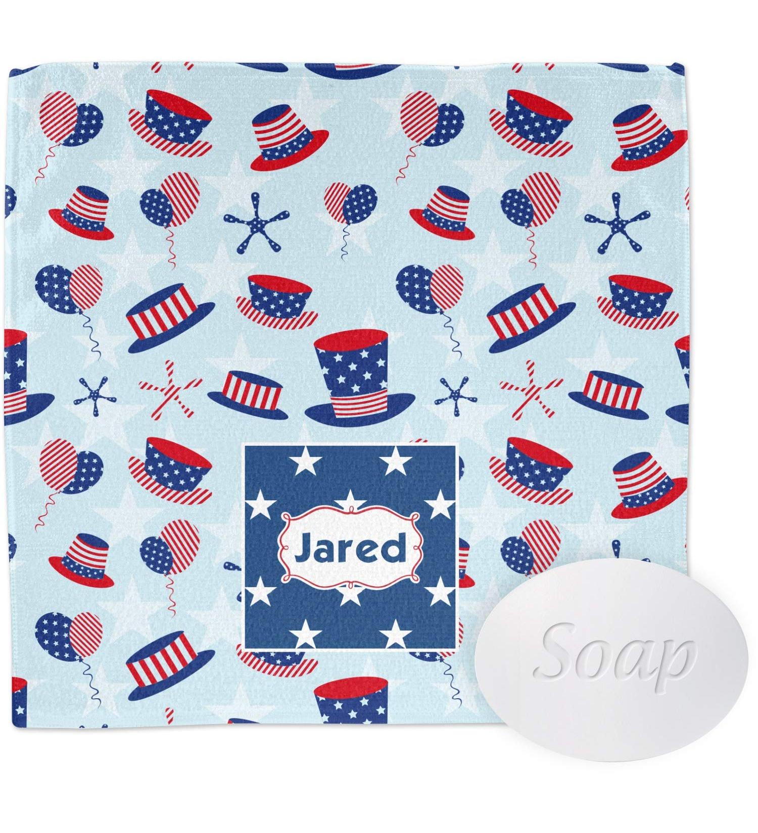 YouCustomizeIt Personalized Patriotic Celebration Washcloth