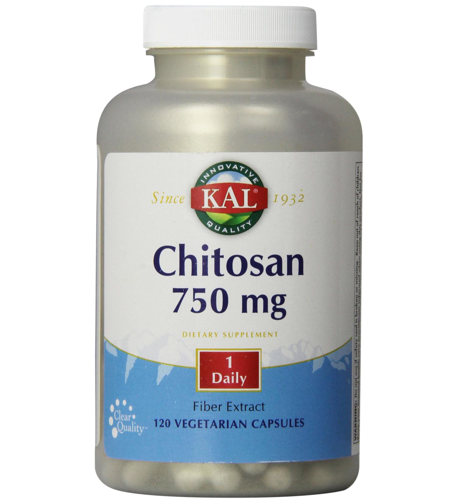 KAL Chitosan 750 mg - 120 Vegetarian Capsules for Weight Management & Wellness - Buy Online on GoSupps.com